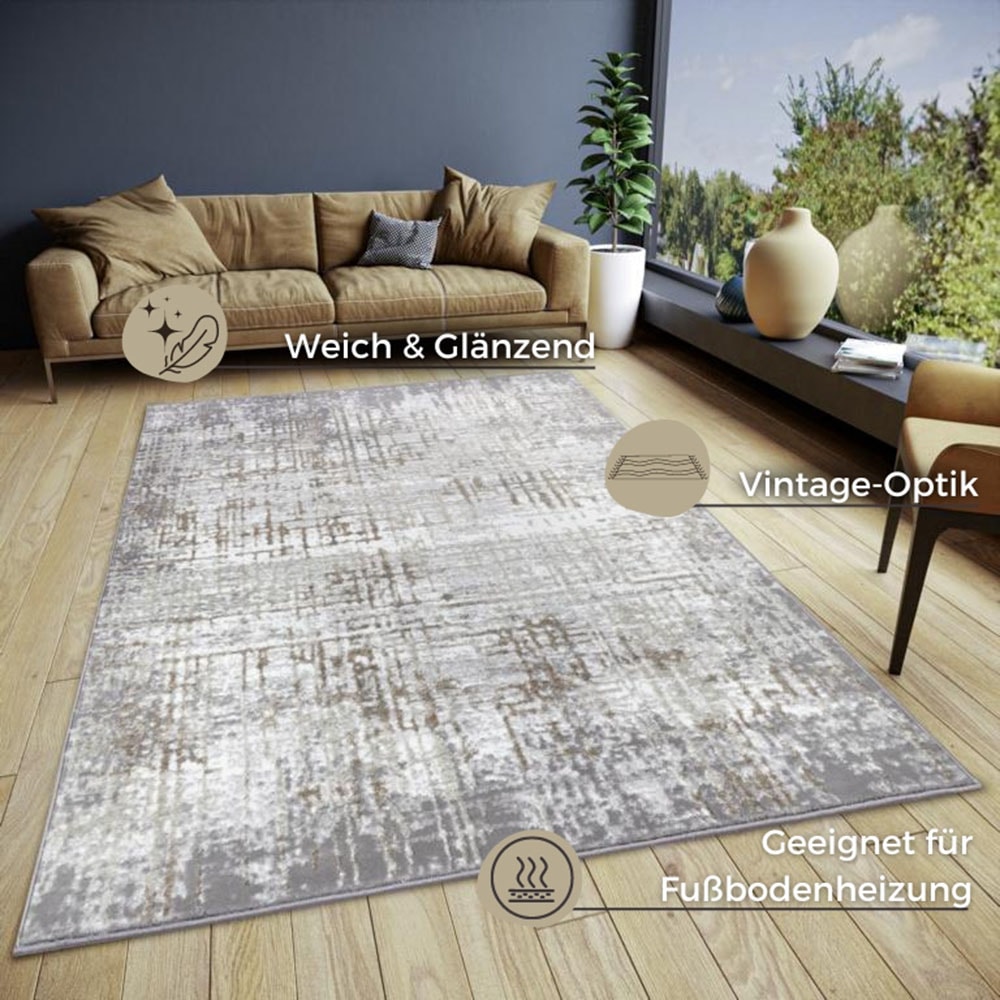 HANSE Home Teppich »Abstract« rechteckig 13 mm Höhe strapazierfähig, pflegeleicht, robust, glänzend