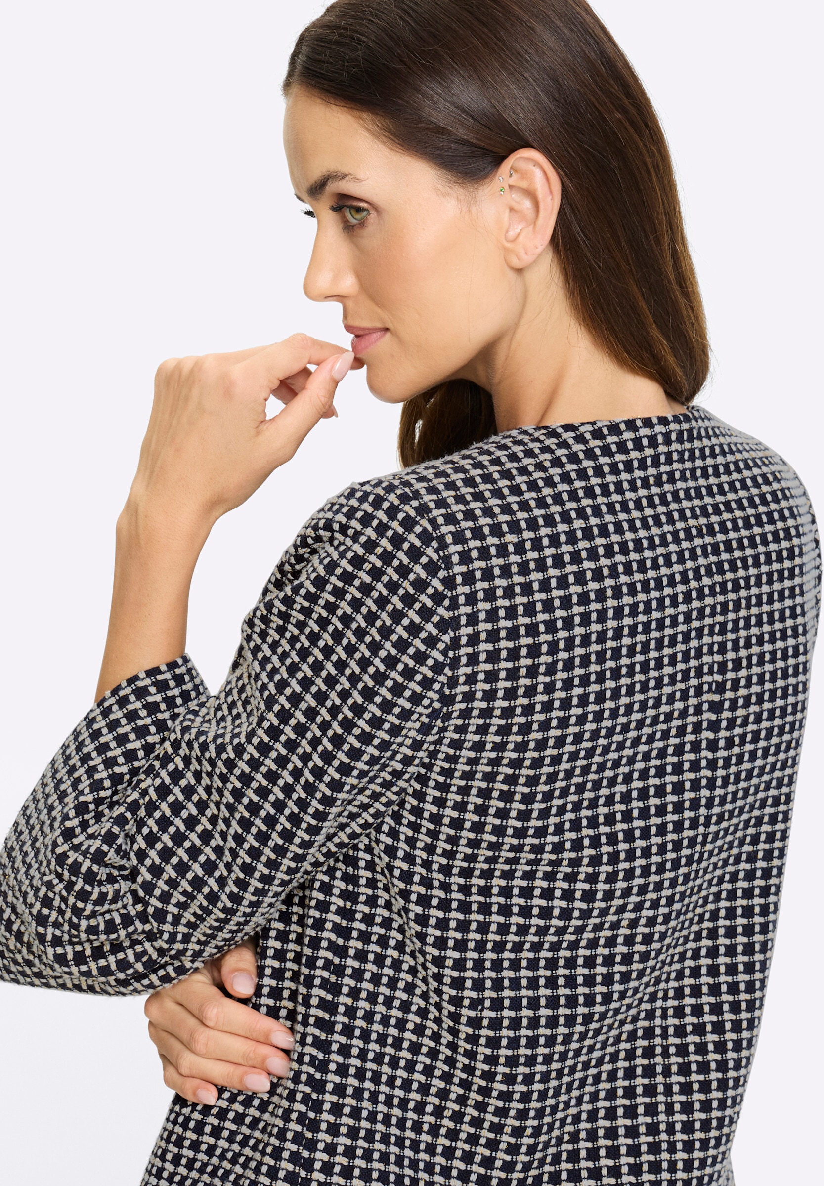 heine Blusenblazer »Blazer Bouclé-Blazer mit Volant-Ärmeln«