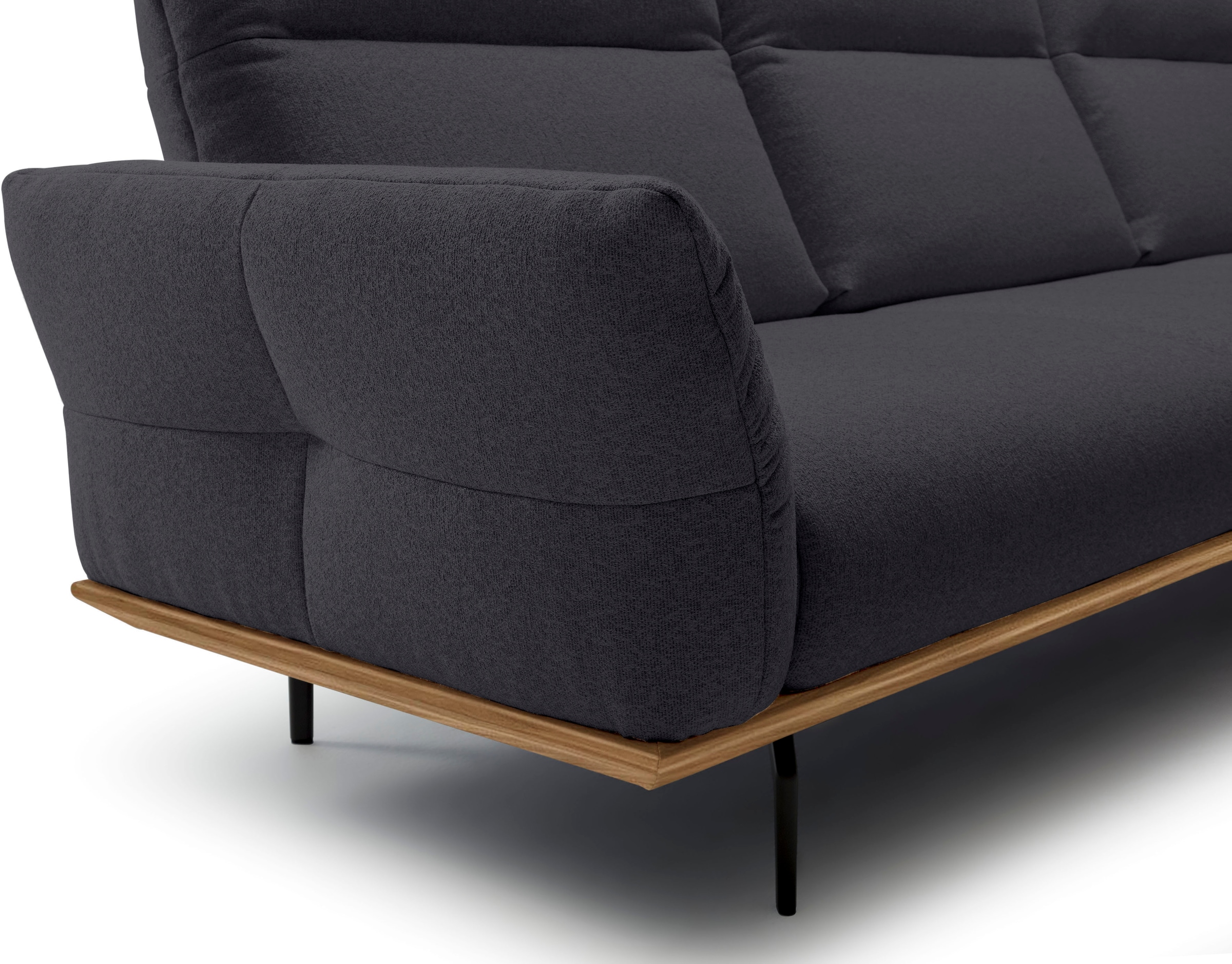 Creation BY ROLF BENZ Ecksofa »CR.460«, Sockel in Nussbaum, Winkelfüße in Umbragrau, Breite 338 cm