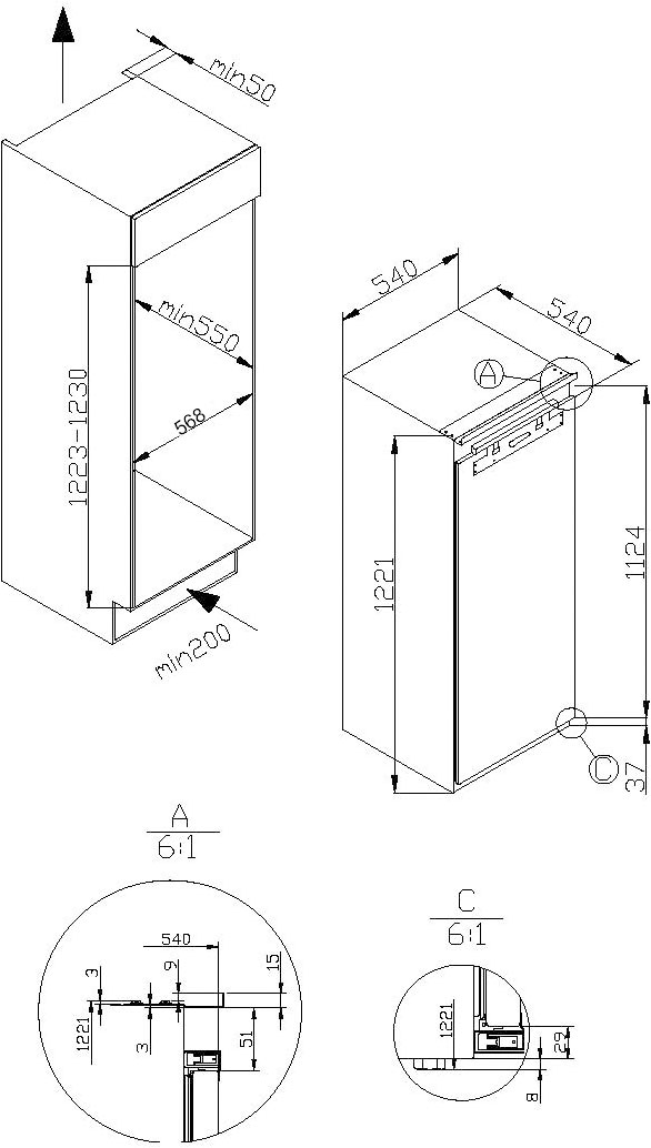 Amica Einbaukühlschrank »EVKSX 352 241«, Festtür-Technik