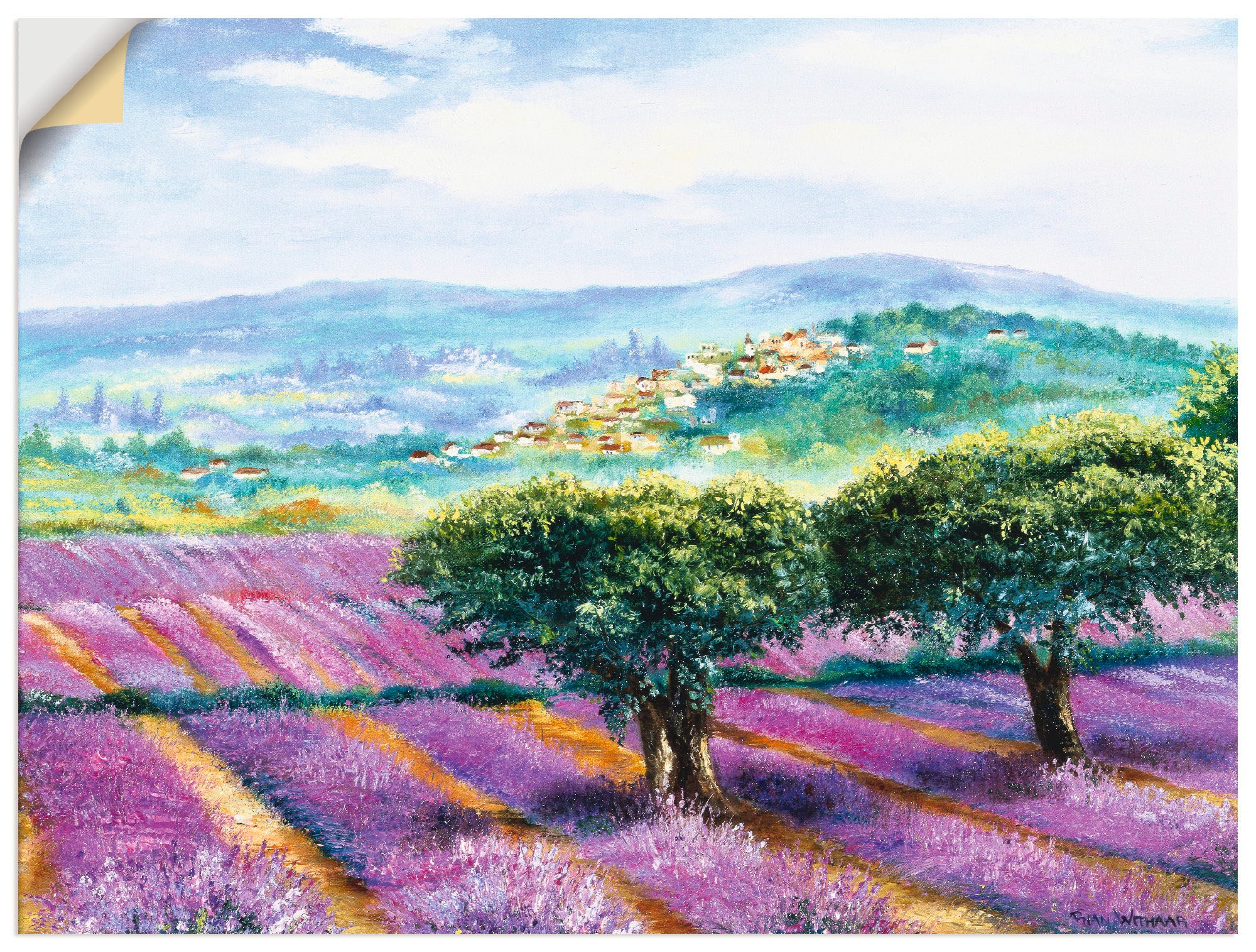 Artland Wandbild »Lavendelfeld«, in versch. Größen St.), Wandaufkleber bequem Leinwandbild, Poster Blumenwiese, oder als (1 bestellen