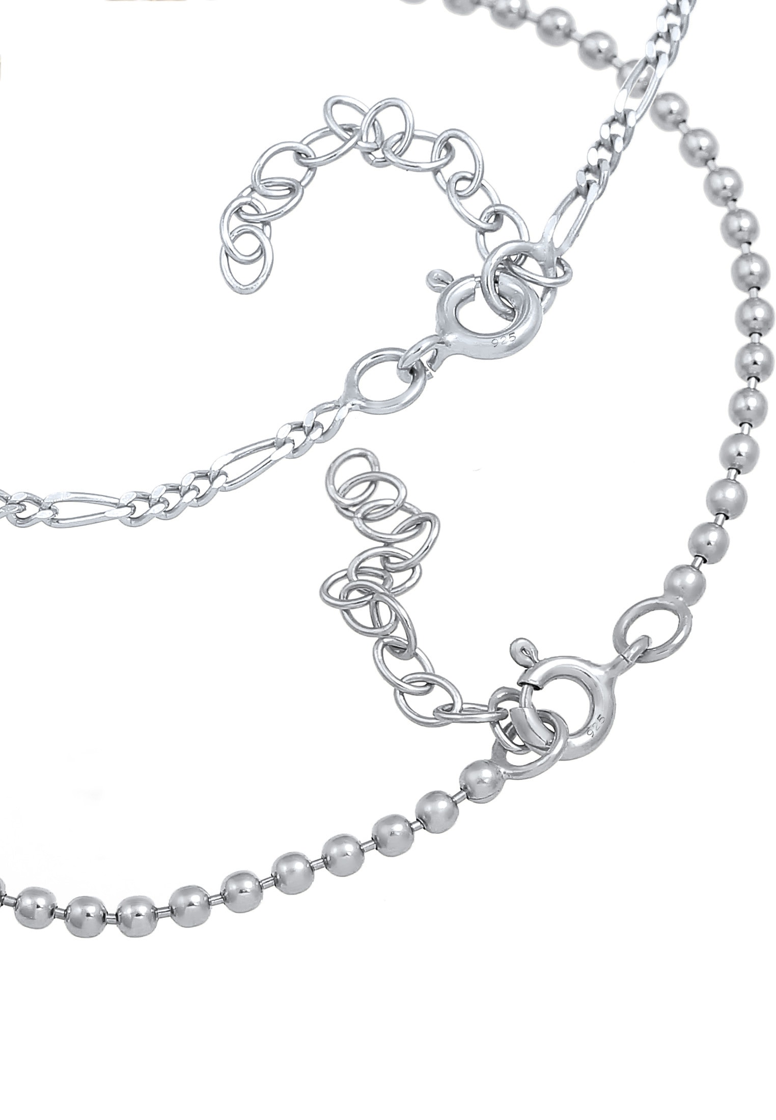 Elli Armkette »Armband Armkettchen-Set Figaro Kugel Basic 925 Silber«