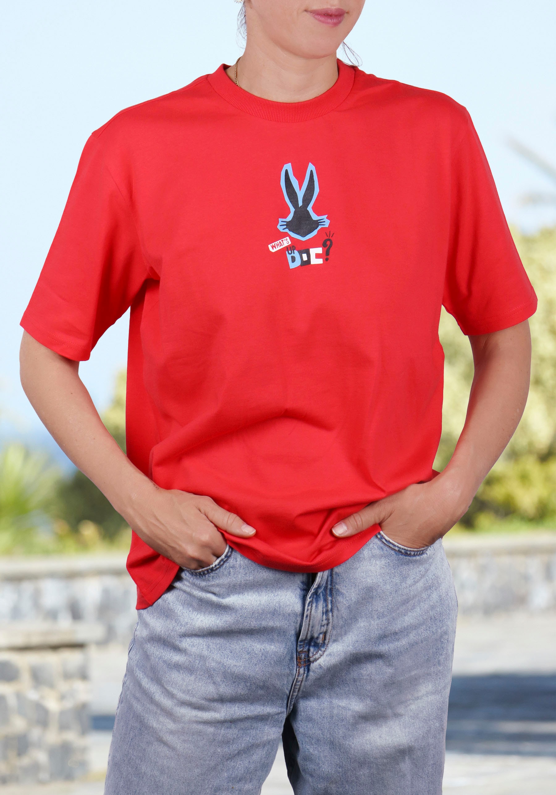 Capelli New York T-Shirt, mit Comic-Motiv Duffy Duck mit Bugs Bunny bei ♕