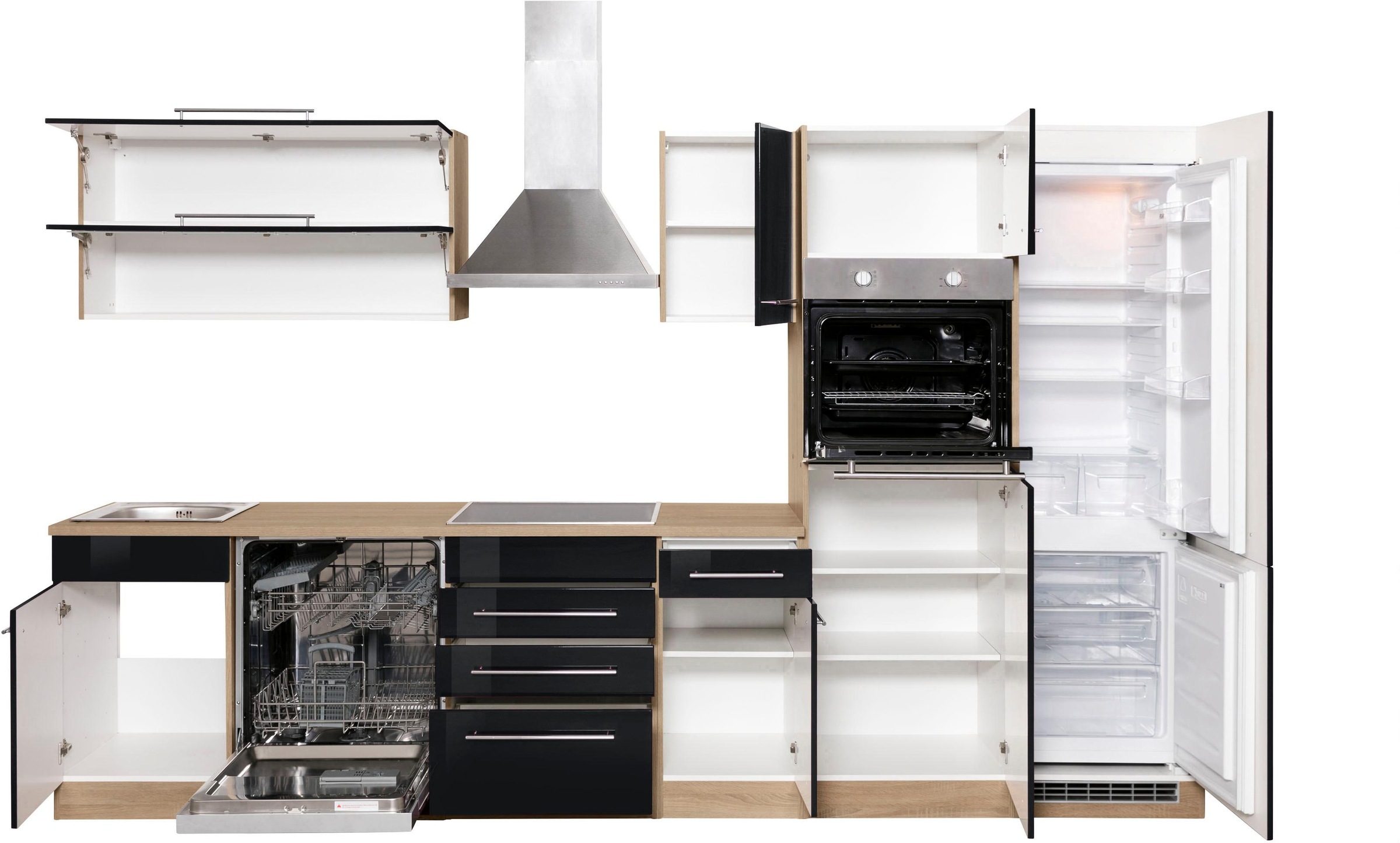 KOCHSTATION Küchenzeile »KS-Eton«, ohne E-Geräte, Breite 330 cm