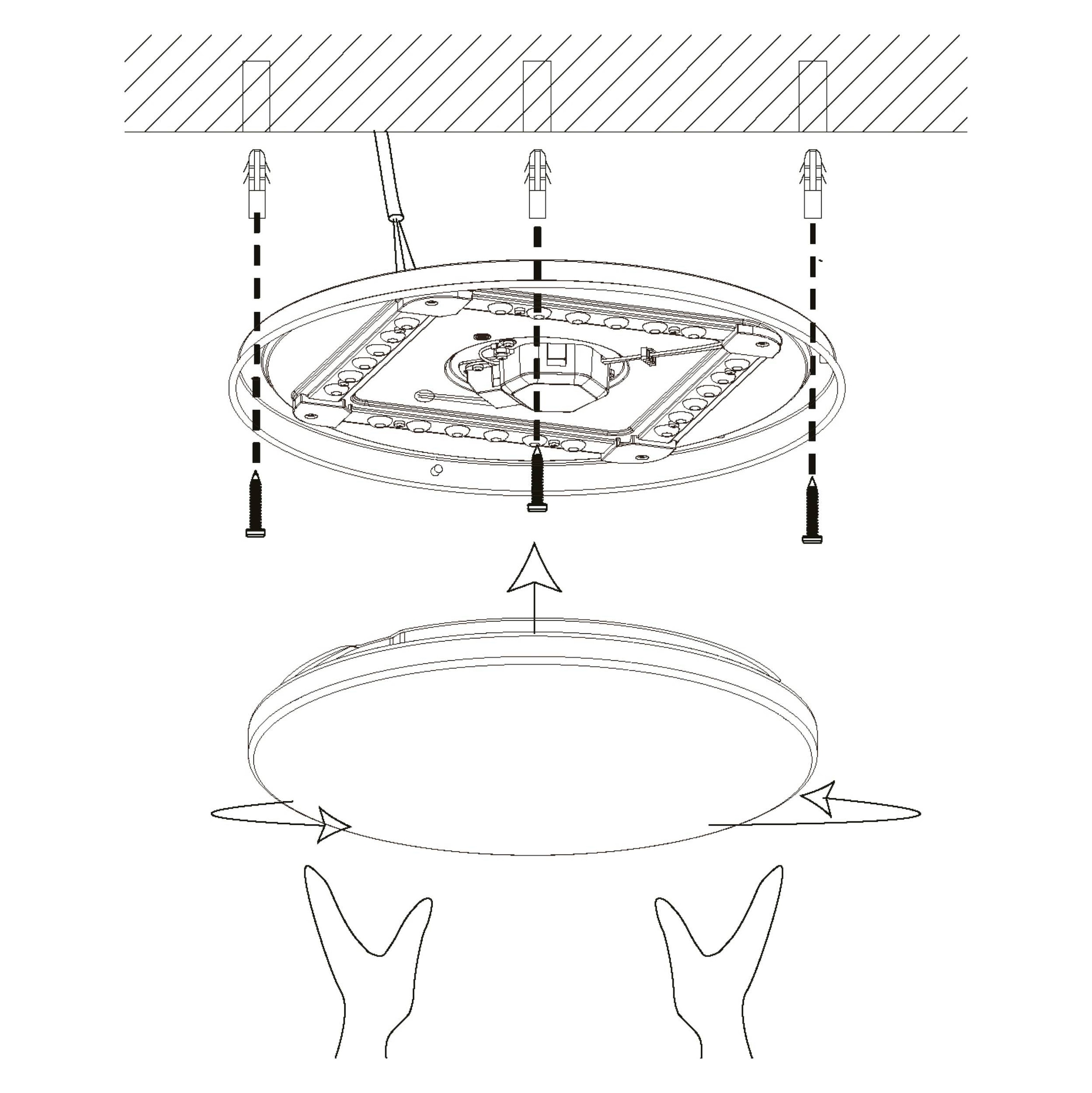 EGLO LED Deckenleuchte »POGLIOLA Deckenlampe, aus Stahl und Kunststoff, Wohnzimmerlampe« LED-Modul 1 Stk. Warmweiß Ø31cm, LED Deckenleuchte, Leuchte aus Stahl und Kunststoff, Lampe weiß