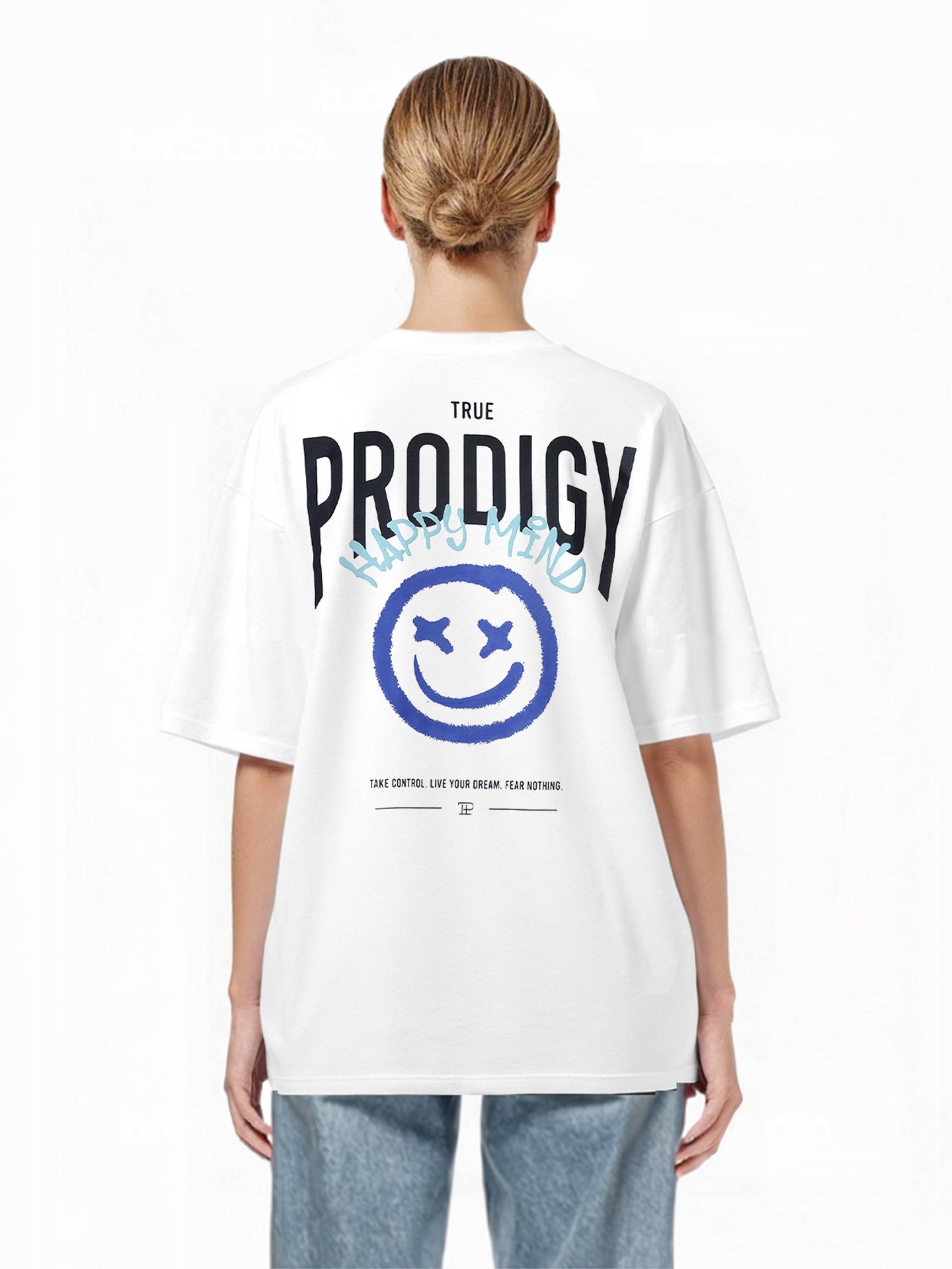 trueprodigy Oversize-Shirt »Hajin F Logo Print Oversized Rundhals«