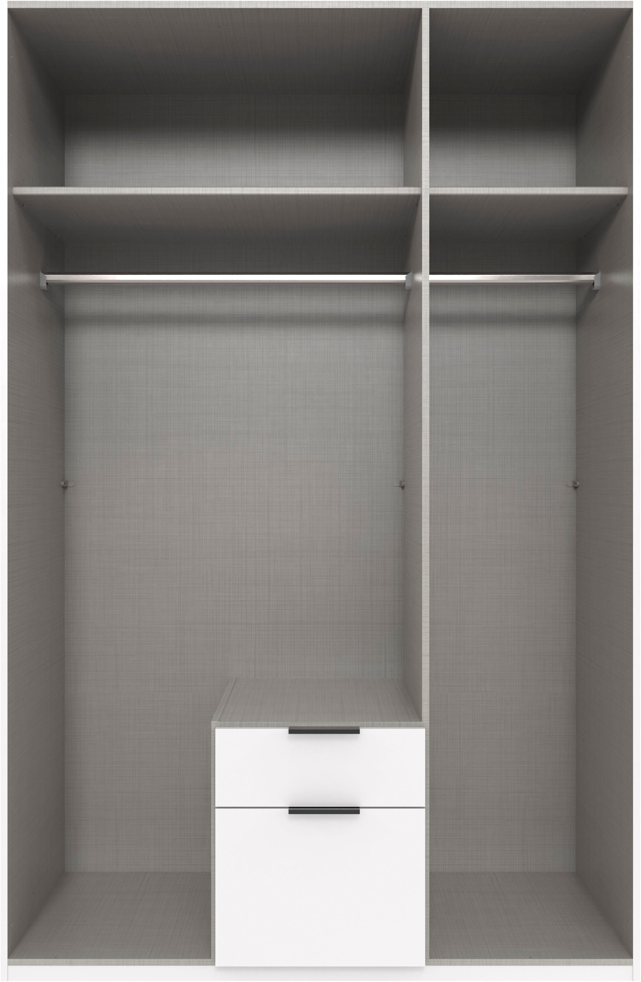 Wimex Drehtürenschrank »Mugano, 135 oder 180cm breit, 208 oder 236cm hoch, Made in Germany«, (mit langen Griffstangen aus Metall), wahlweise mit oder ohne Spiegel, mit Schubladen