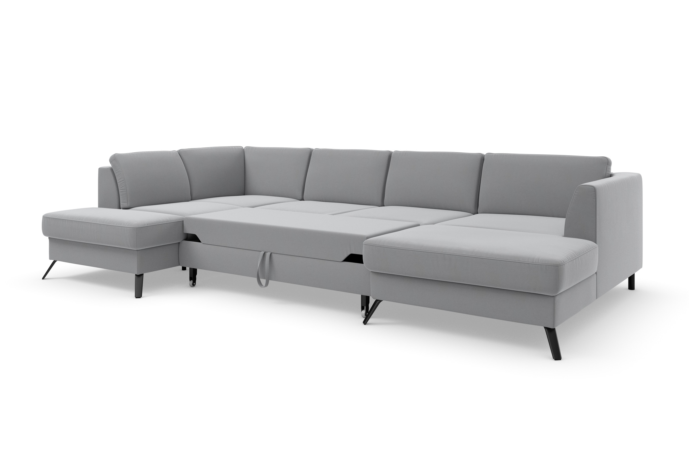 sit&more Wohnlandschaft »Olsen U-Form«, inklusive Sitztiefenverstellung, wahlweise mit Bettfunktion, 15cm hoch