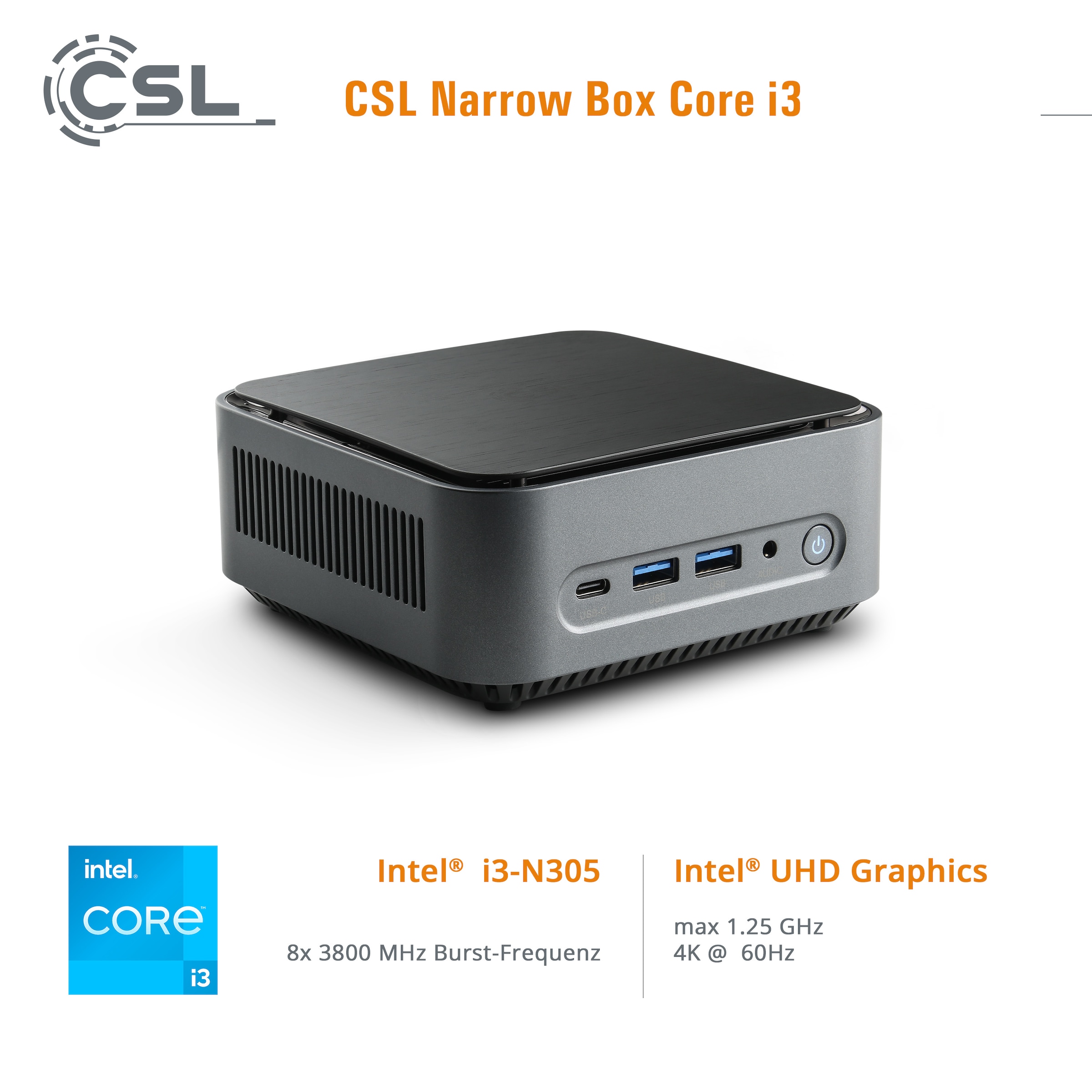 CSL Mini-PC »Narrow Box Intel Core i3 Windows 11«