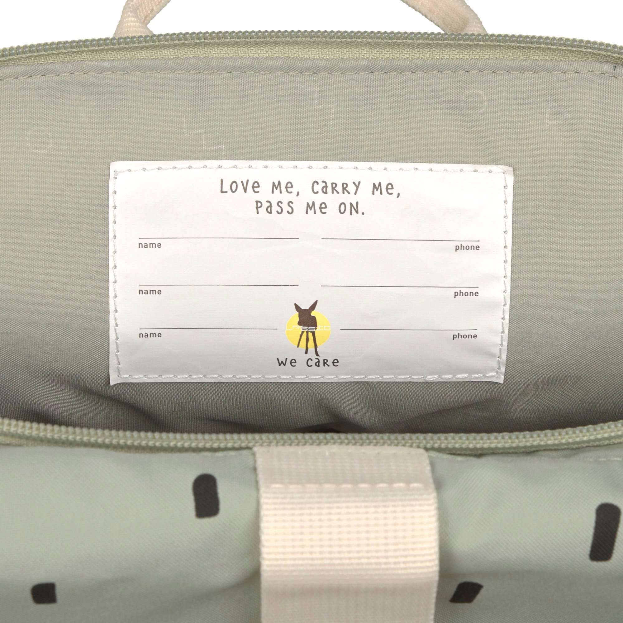 LÄSSIG Kinderrucksack »Happy Prints, Mini Rolltop, Light Olive«, Reflektoren