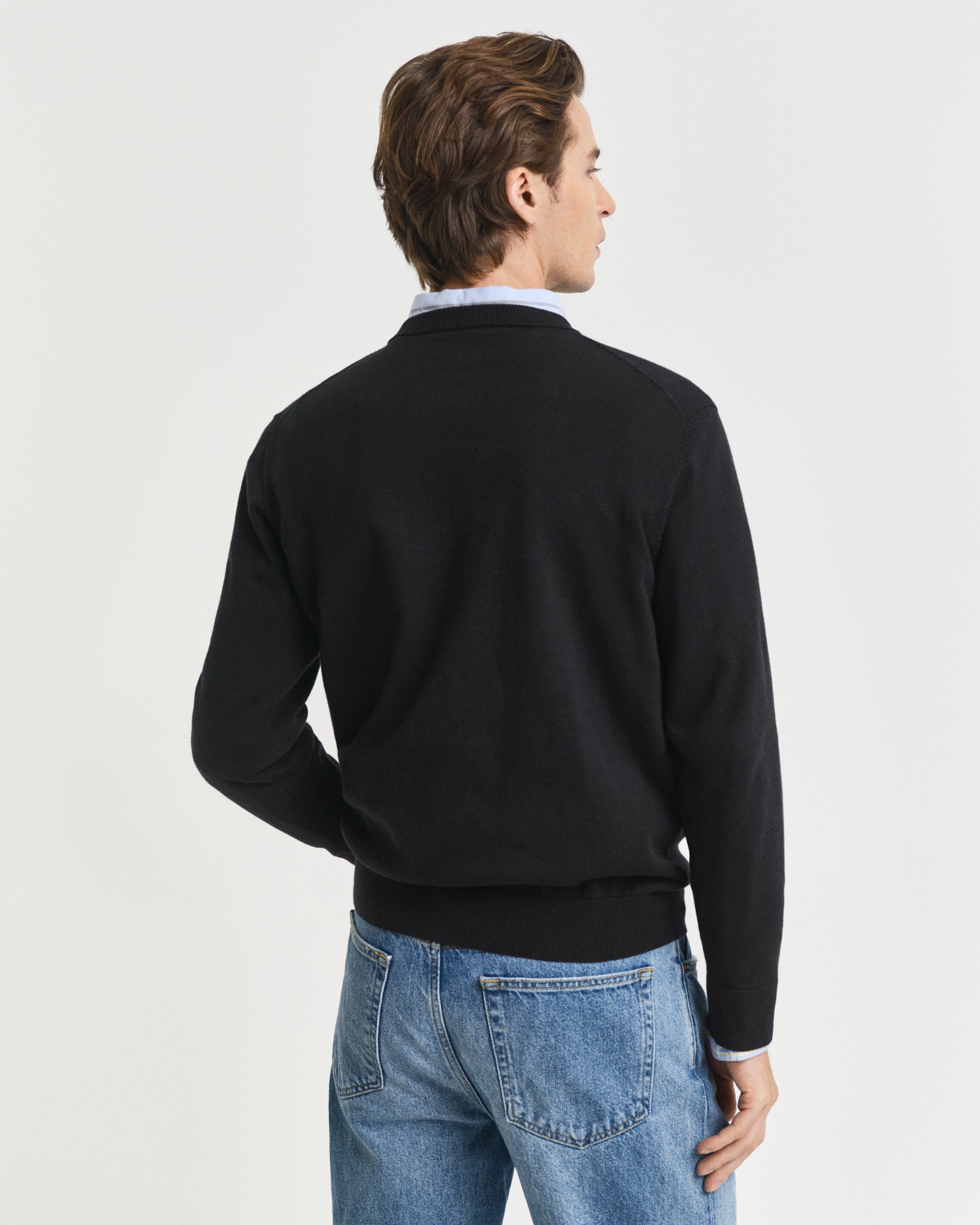 Gant Rundhalspullover »CLASSIC COTTON C-NECK«, Premium Strickpullver aus weicher 100% Baumwolle, Übergangspullover