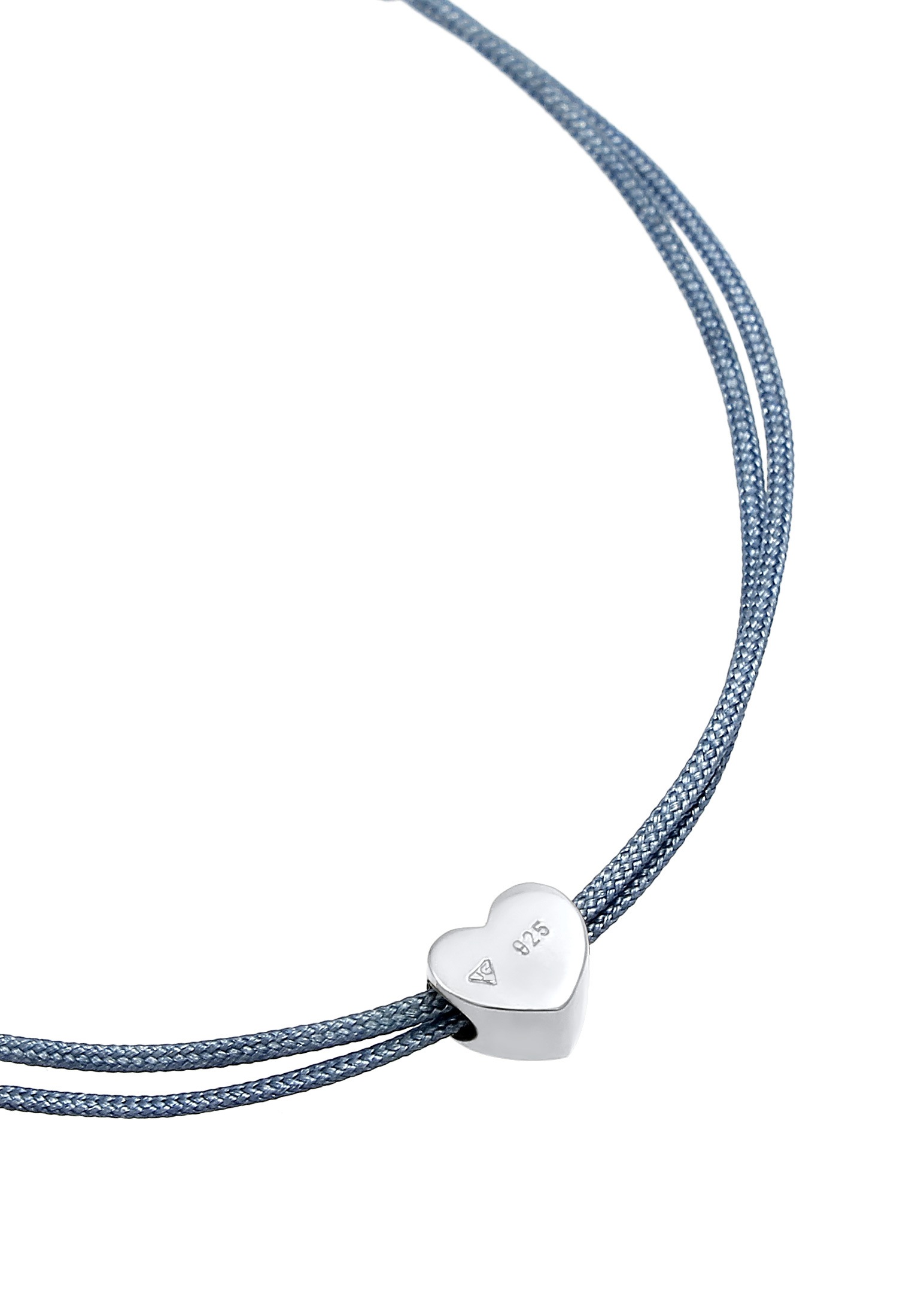 Elli Armkette »Armband Herz Liebe Textil Romantik 925 Silber«