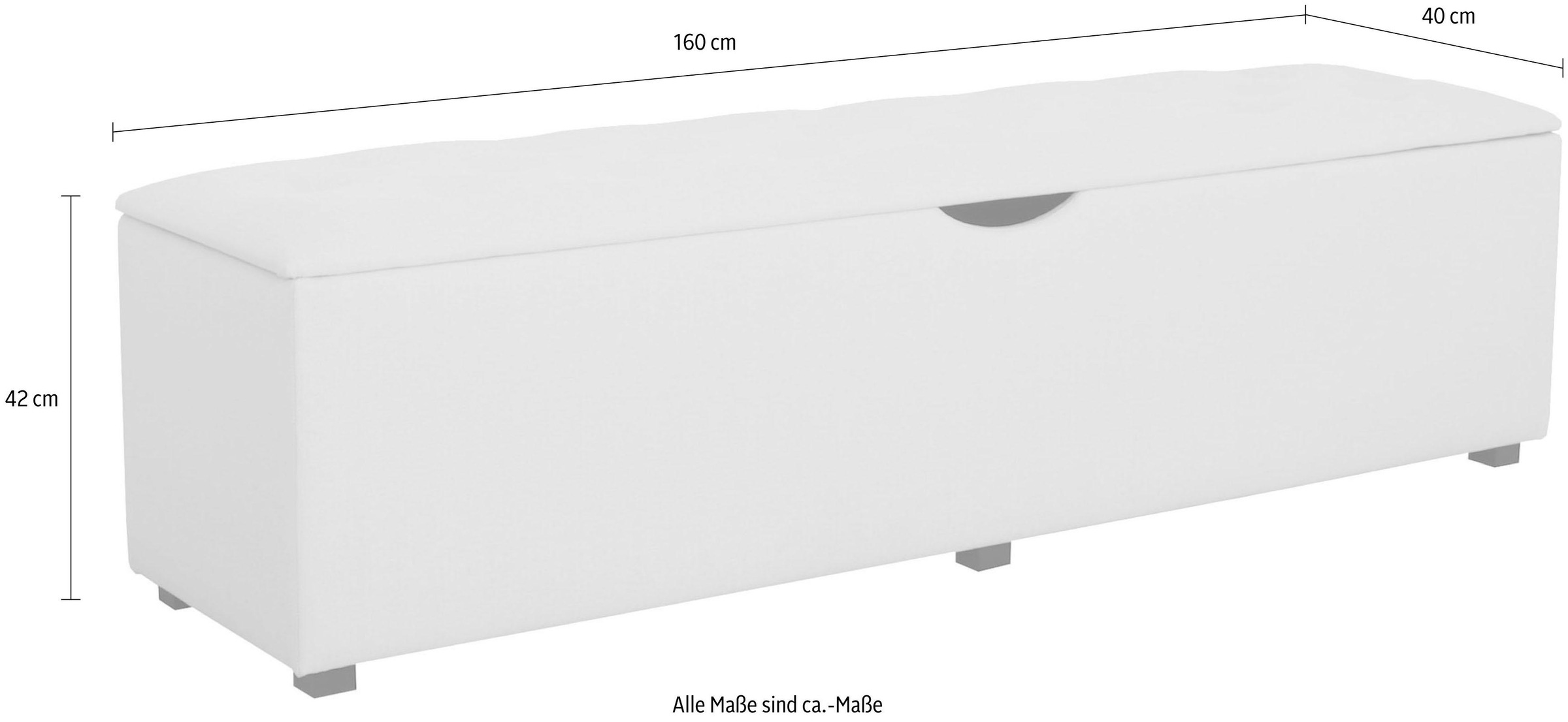 Places of Style Hockerbank »Knobbed«, Hockerbank mit Stauraum, Breite 120 cm und 160 cm