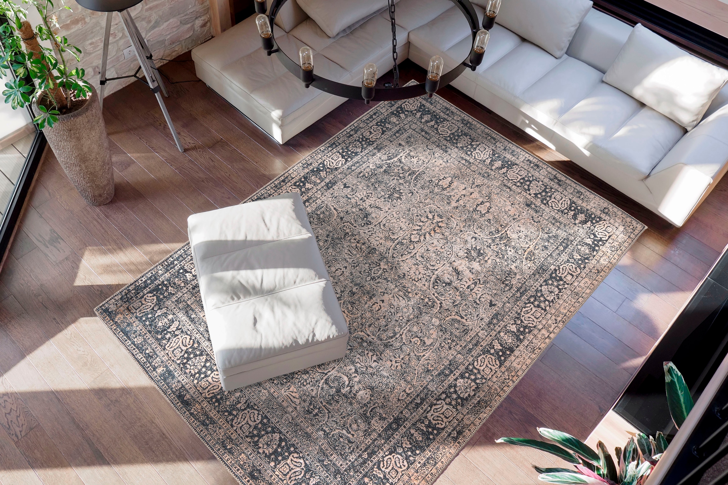 me gusta Teppich »Faye 925« rechteckig 6 mm Höhe Flachgewebe, gedrucktes Motiv, Wohnzimmer