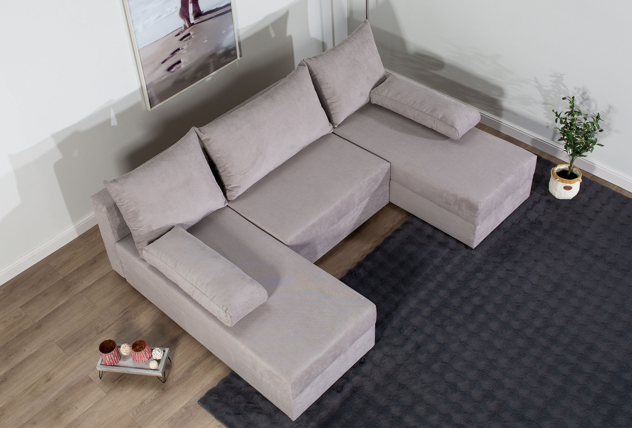 COLLECTION AB Wohnlandschaft »Pico U-Form«, Wohnlandschaft,2 X Ottomane,Polyätherschaum Polsterung