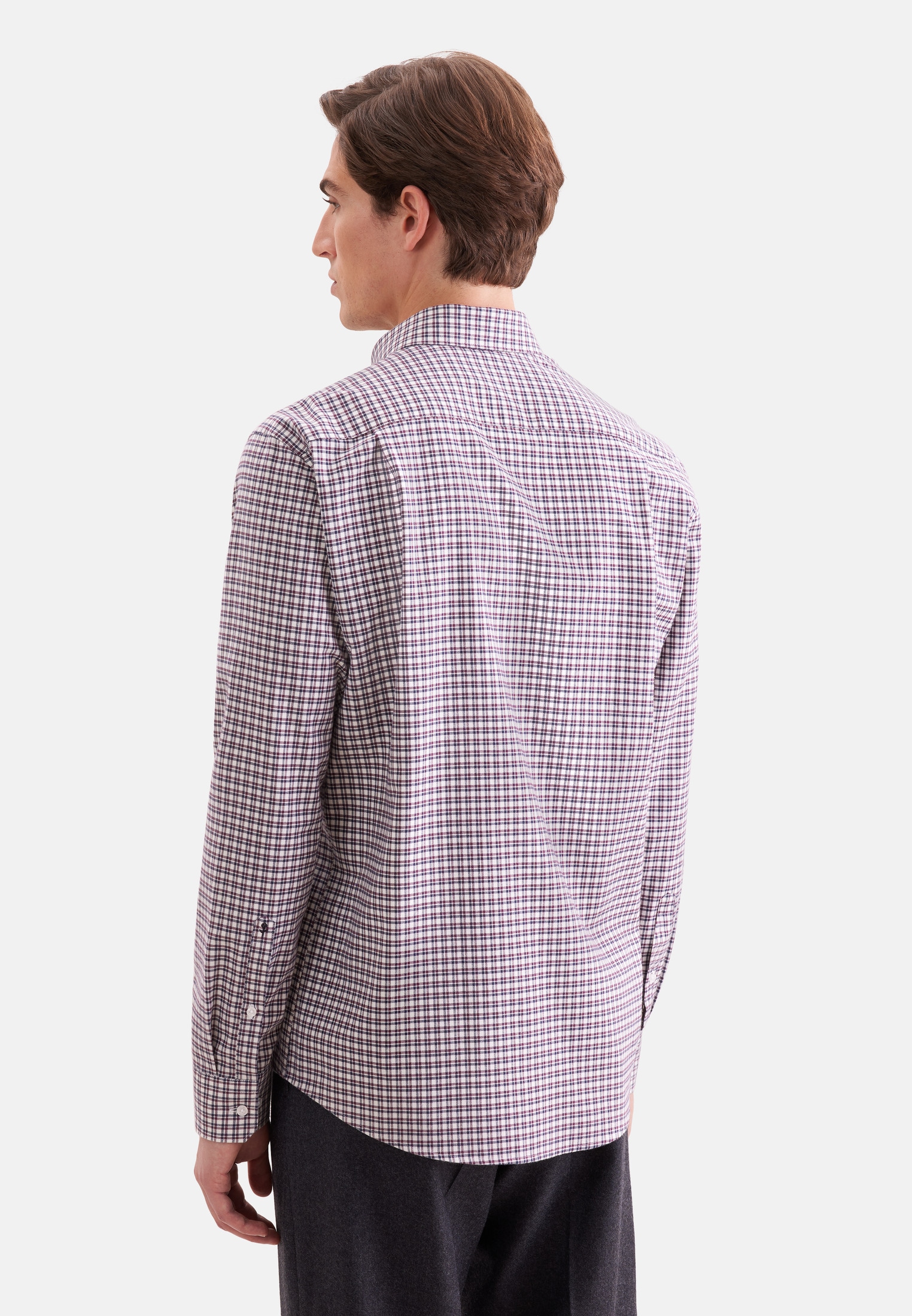 seidensticker Flanellhemd »Schwarze Rose« Regular 1/1 Button-Down-Kragen Karo