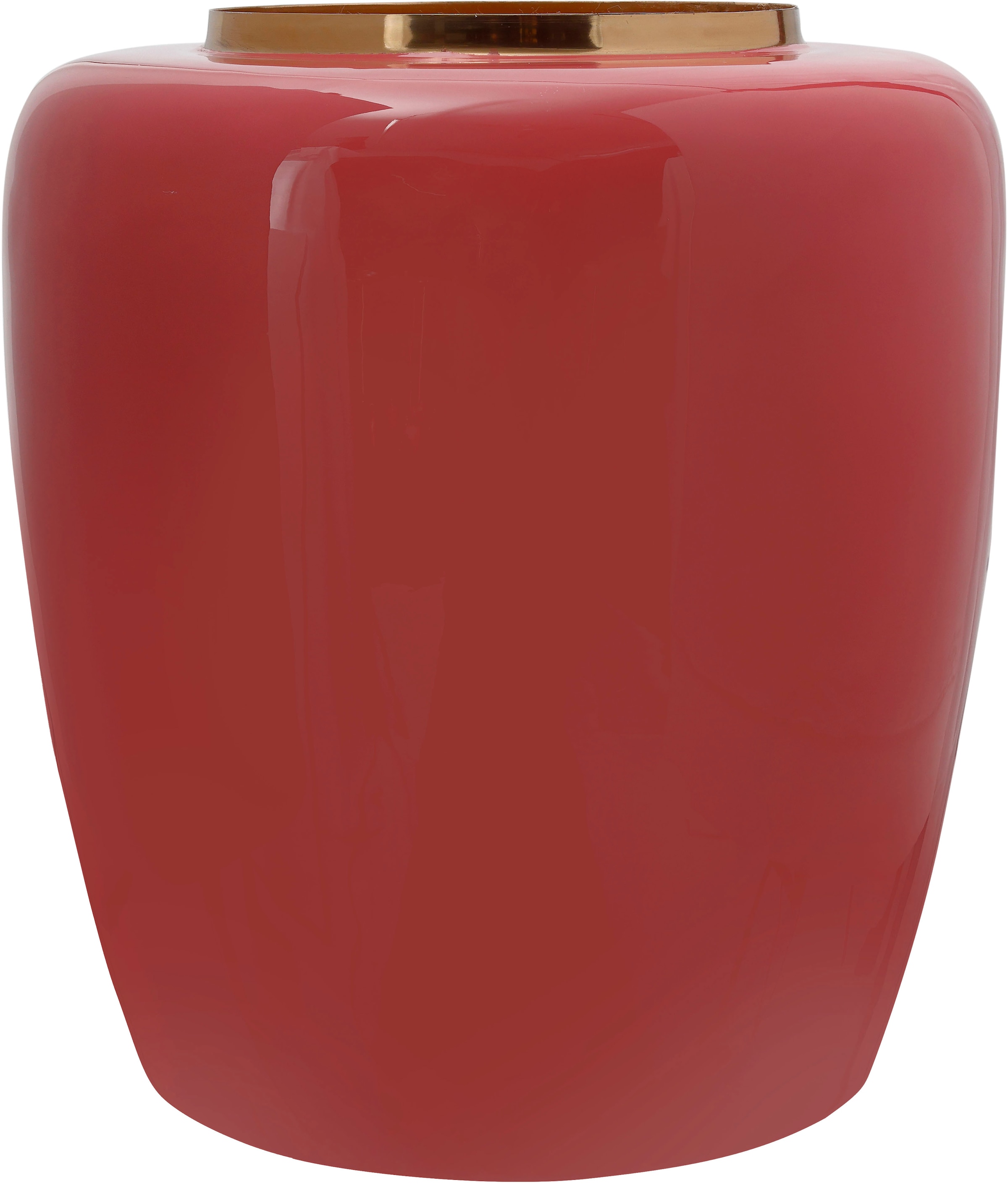 Vase Rond Design "Tribuna" 36cm Corail & Or
