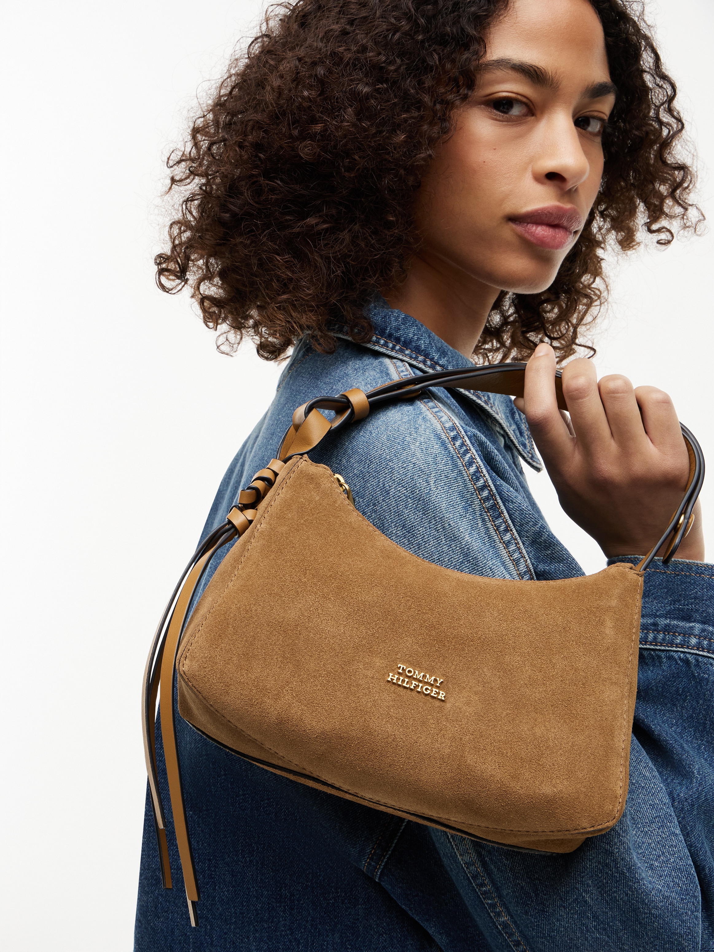 Tommy Hilfiger Schultertasche »TH STATEMENT MINI SHOULD BAG SUE« Damen Handtasche, Tragetasche mit Logoschriftzug