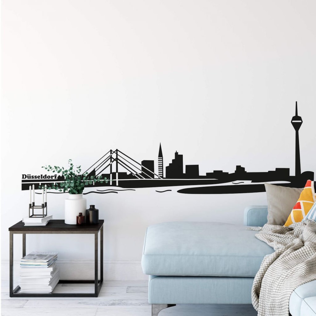 Wall-Art Wandtattoo »XXL Stadt Skyline Düsseldorf 80cm«, (1 St.)