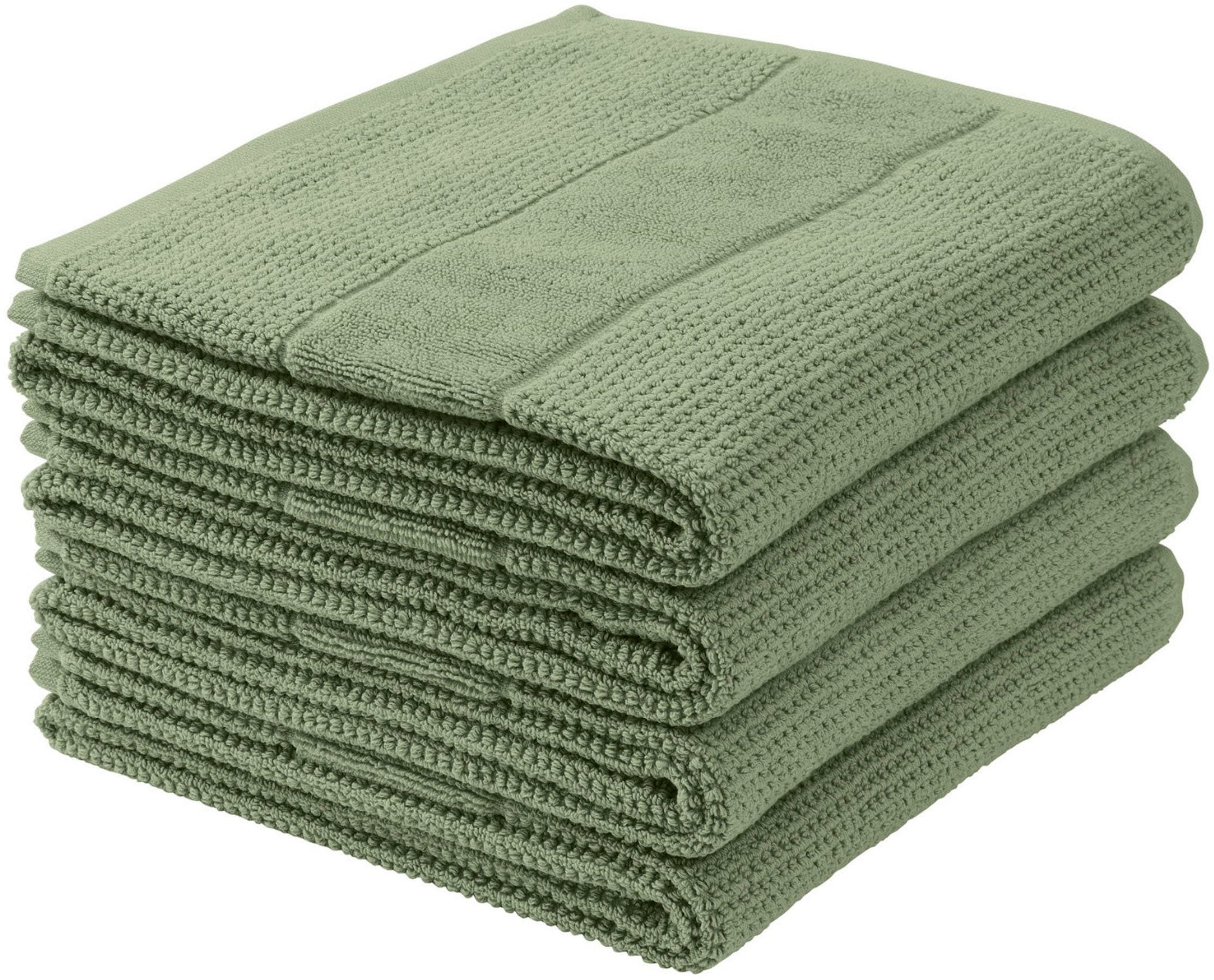 Schiesser Handtücher »Turin im 4er 100% IN Baumwolle«, MADE by (4 OEKO-TEX®-zertifiziert Reiskorn-Optik, Set GREEN aus St.)
