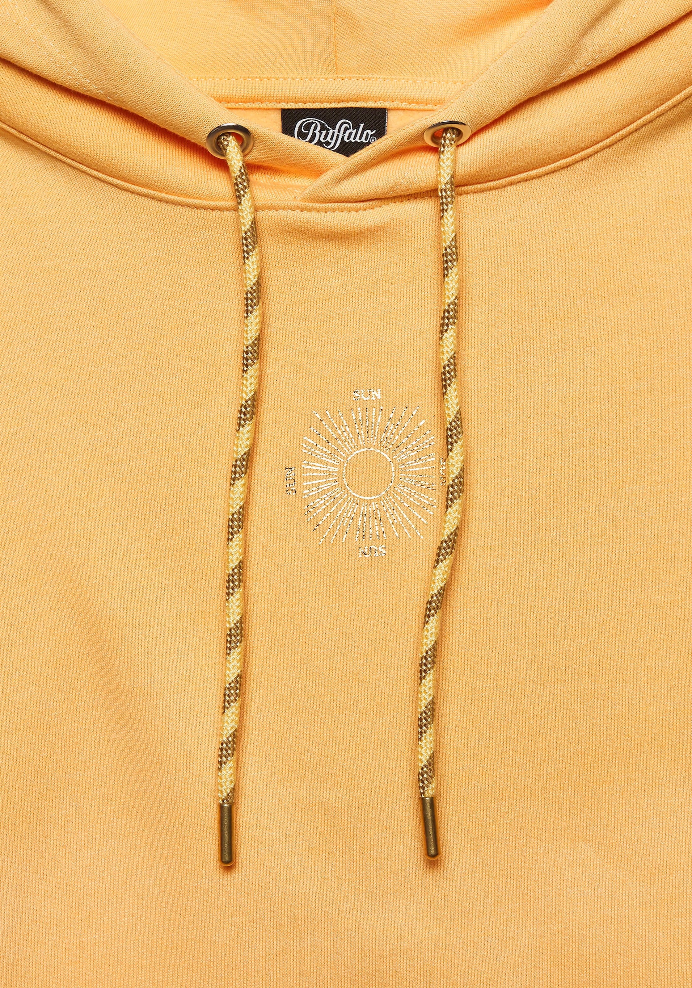 Buffalo Hoodie, Kapuzensweatshirt mit großem Rückenprint- mit Glanz-Effekt, Loungewear