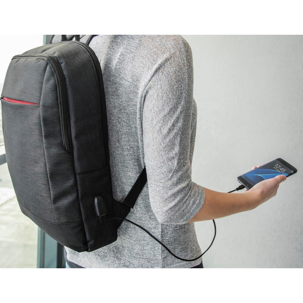 Hama Notebookrucksack »Laptop-Rucksack Manchester bis 44cm 17,3" Schwarz Notebook-Rucksack«