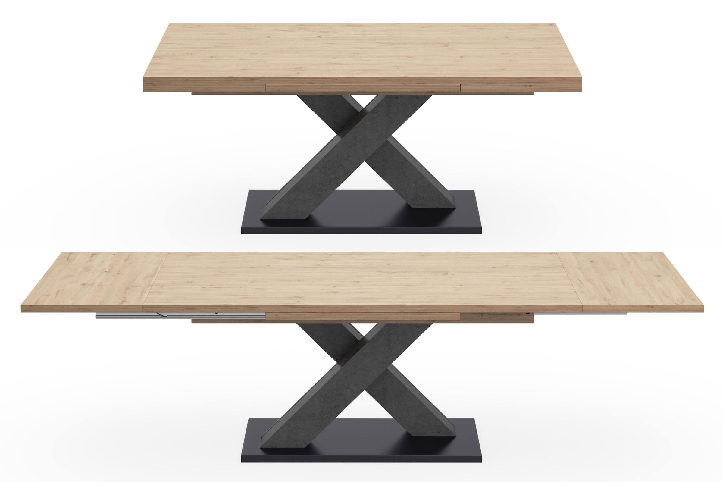 Mäusbacher Esstisch »Komfort C«, mit X-Gestell in graphit und mit  Auszugsfunktion, Breite 180-280 cm auf Rechnung bestellen | Esstische