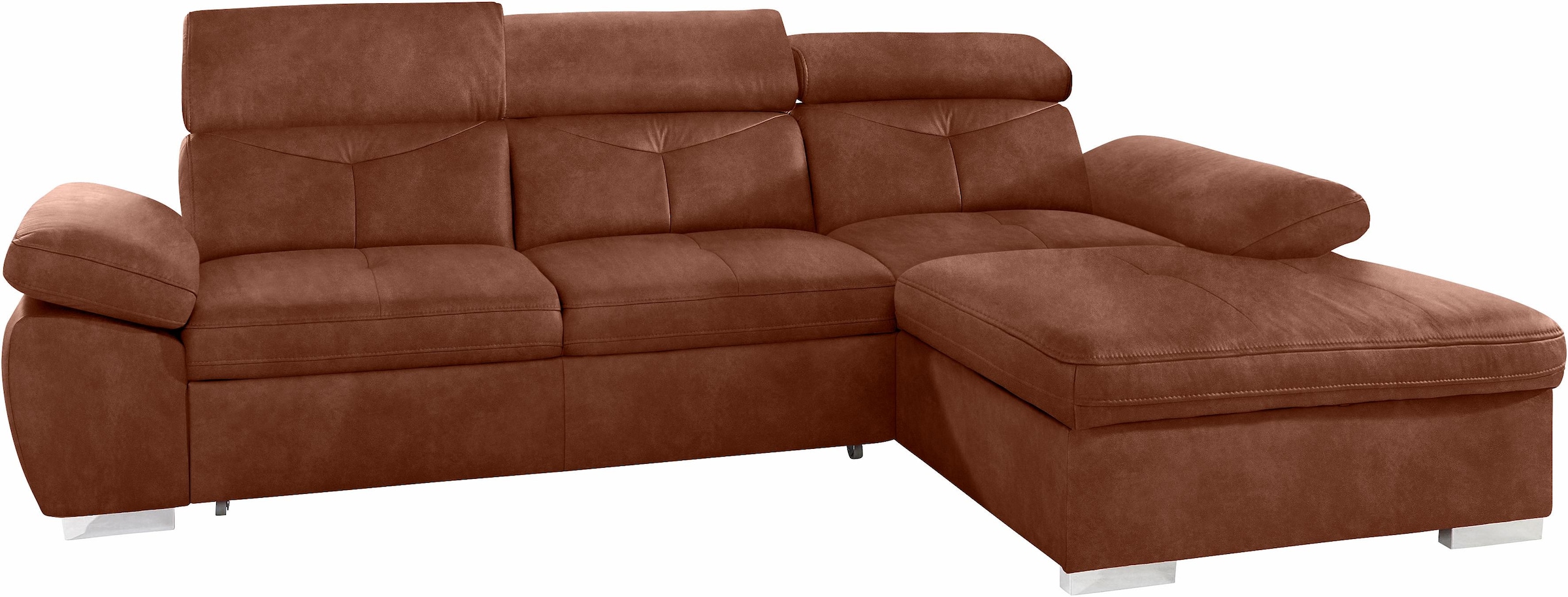exxpo - sofa fashion Ecksofa »Spring, super bequem, mit Armteil- und Kopfteilfunktion«, L-Form, wahlweise mit Bettfunktion und Bettkasten