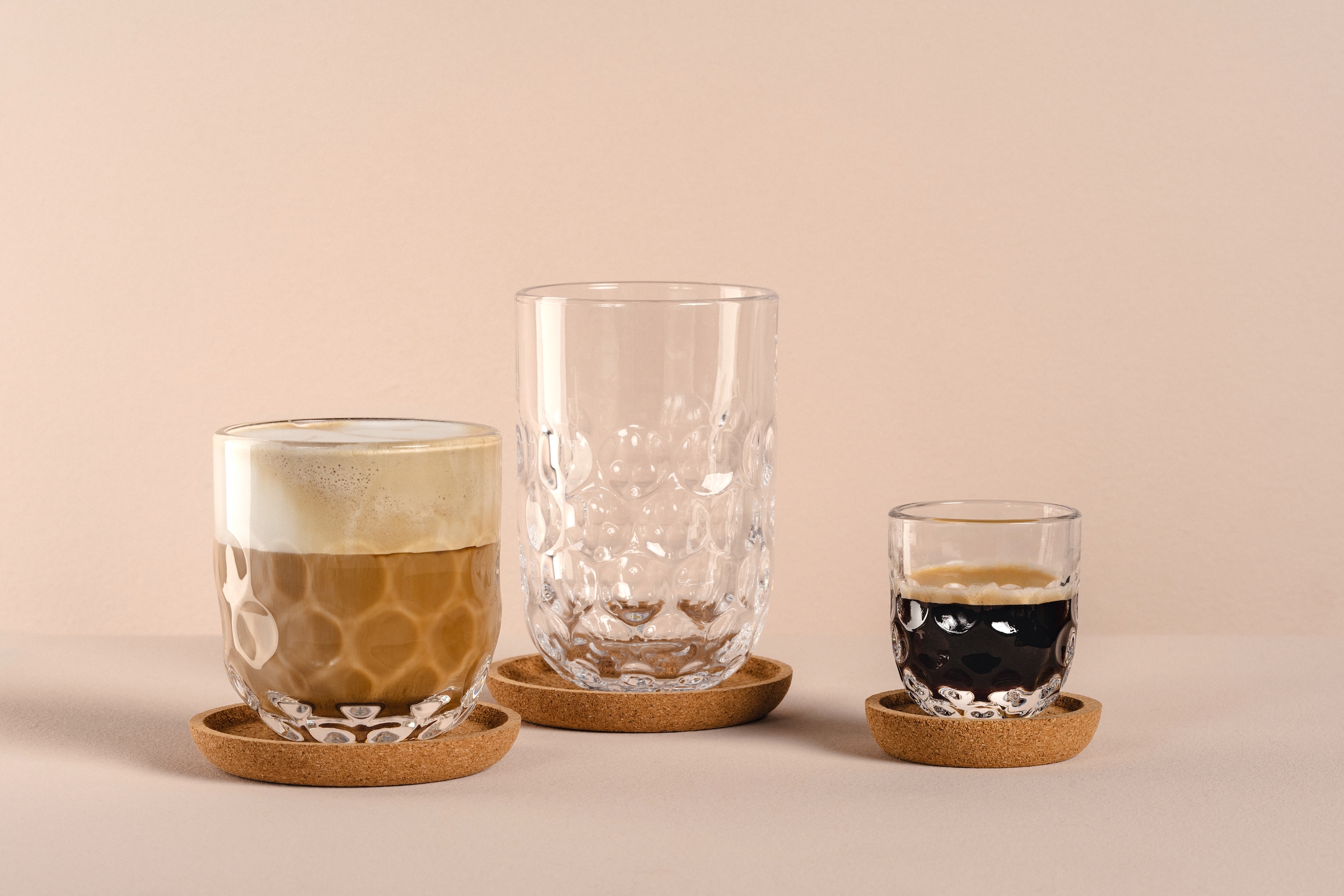 LEONARDO Gläser-Set »Kaffee-Glas GOCCE, 220 ml, 6er-Set« 1. Variante, mit Tropfenrelief