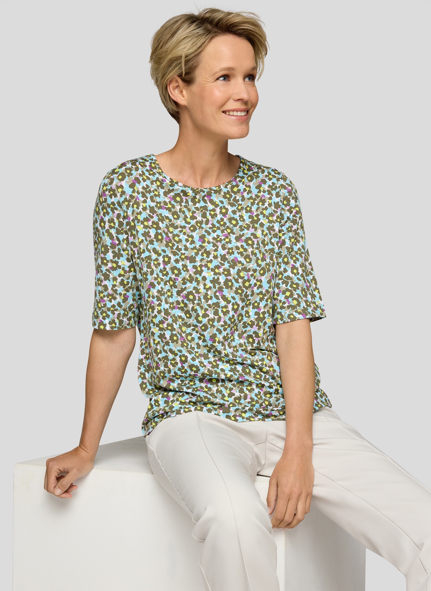 Rabe Rundhalsshirt, mit grafischem Print
