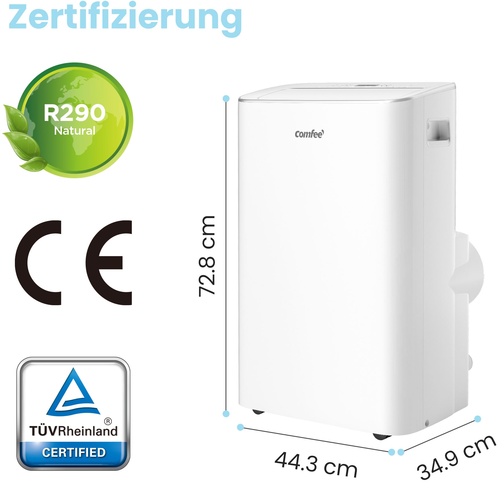 comfee 4-in-1-Klimagerät »CPPXE-12HRN7; Kühlen, Heizen und Entfeuchten und Ventilieren« für Räume bis zu 43m², APP-Fähig