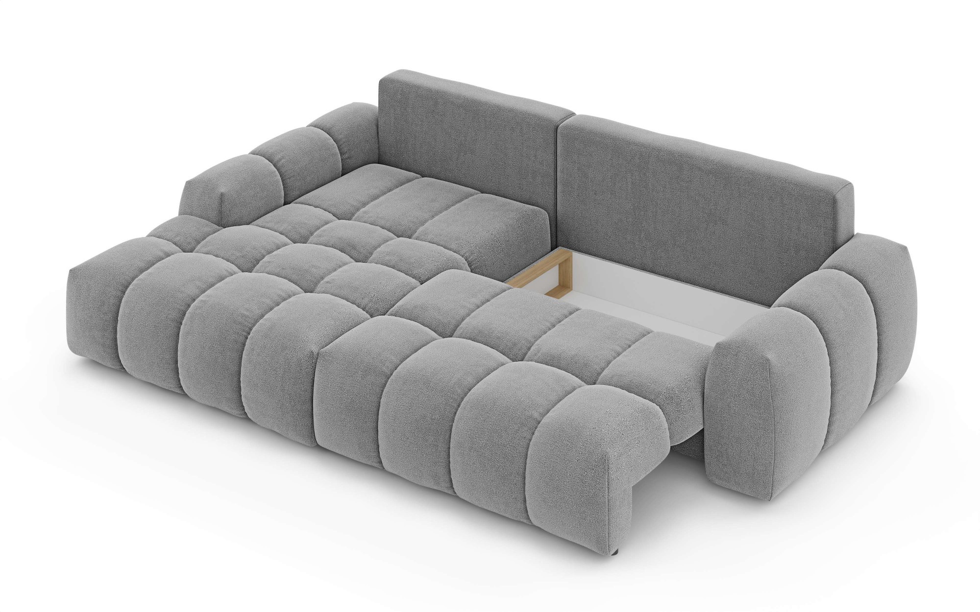 INOSIGN Ecksofa »AZITA klein optionale Schlafsofa mit Bettkasten, B/T/H: 270/166,5/84cm«, L-Form mit Wellenunterfederung, Bubble-Optik