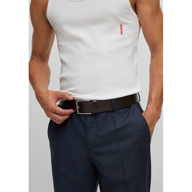 HUGO Ledergürtel »Giaspo«, mit Logo-Prägung auf der Schlaufe und roter Naht  kaufen | UNIVERSAL