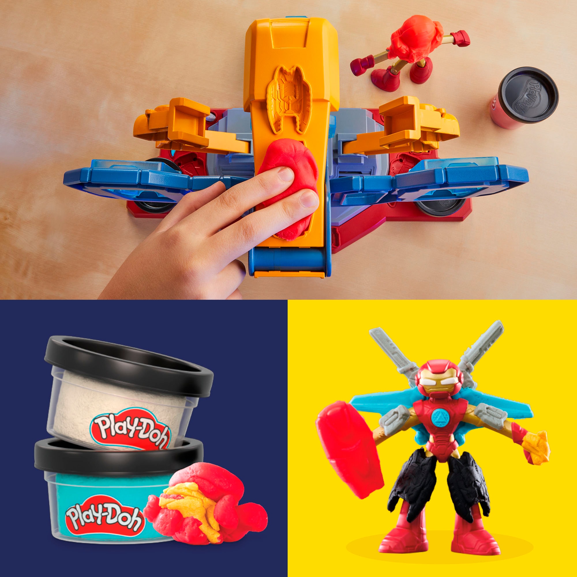 Hasbro Knete »Play-Doh, Marvel Iron Man Buntes Labor«, mit Licht und Sound