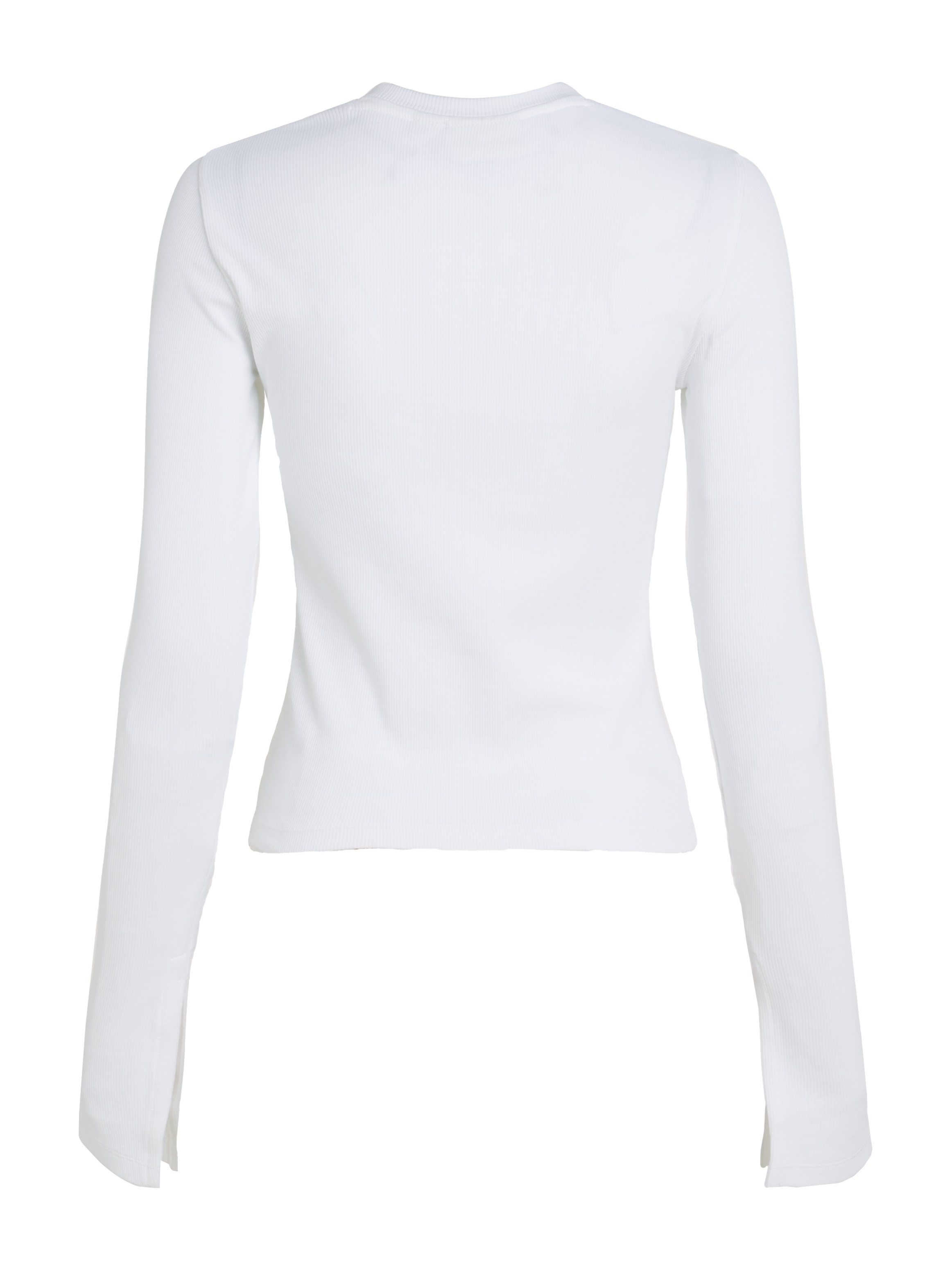 Calvin Klein Jeans Longtop »WOVEN LABEL RIB LS TOP«, mit Logodruck
