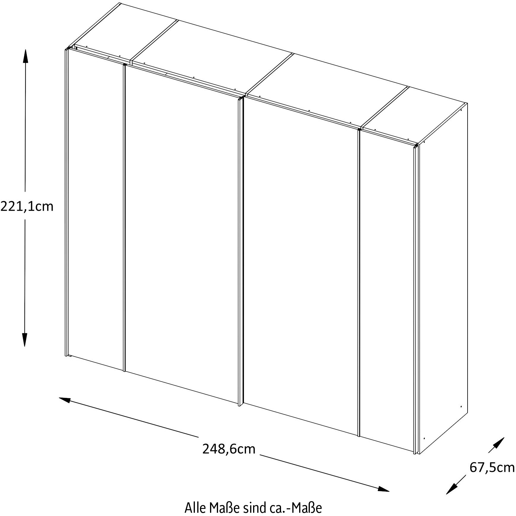 STAUD Schwebetürenschrank »Sonett 220, Made in Germany« mit vier verschiedenen Ausstattungsvarianten