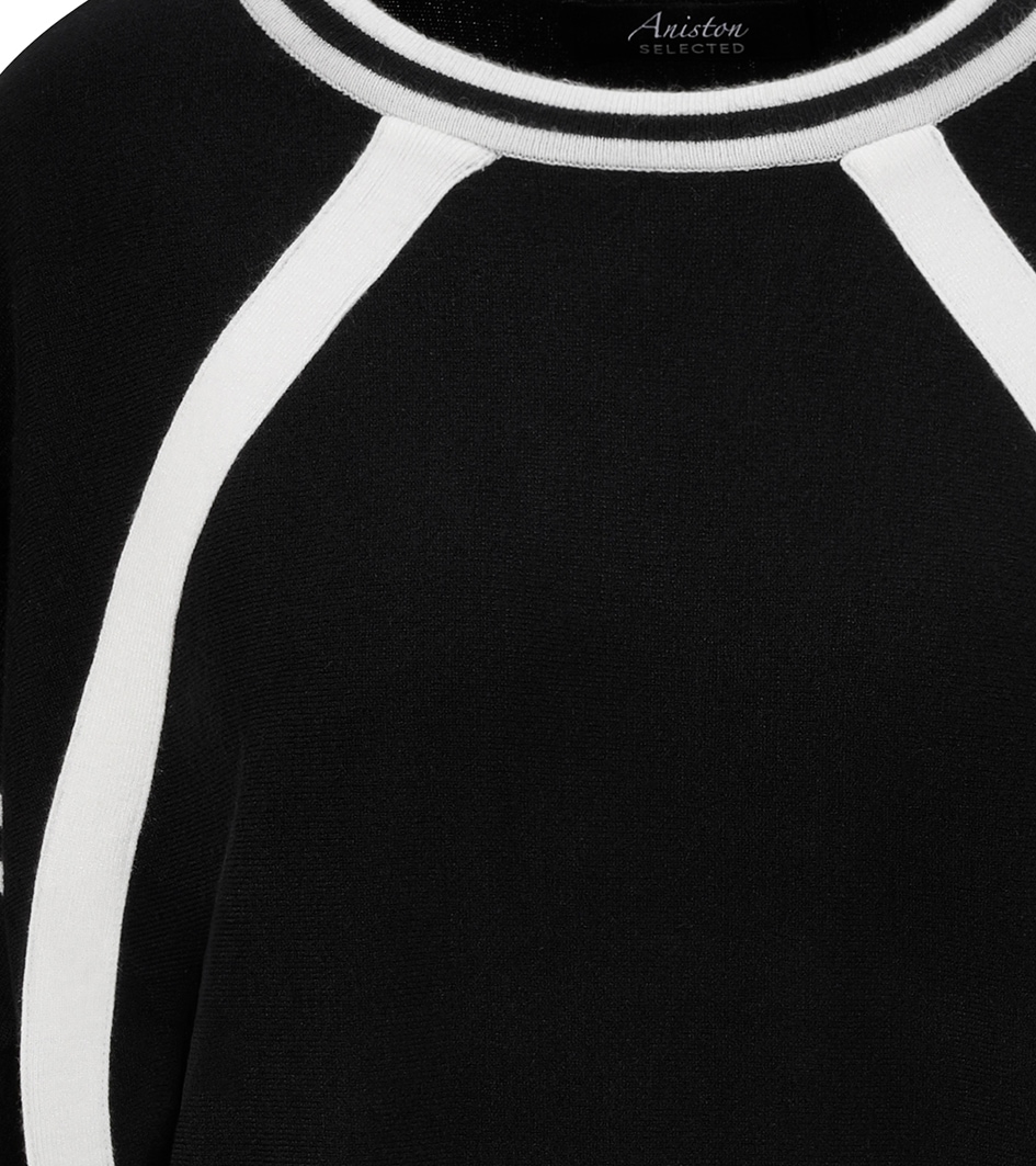 Aniston SELECTED Strickpullover, mit sportiven weißen Streifen