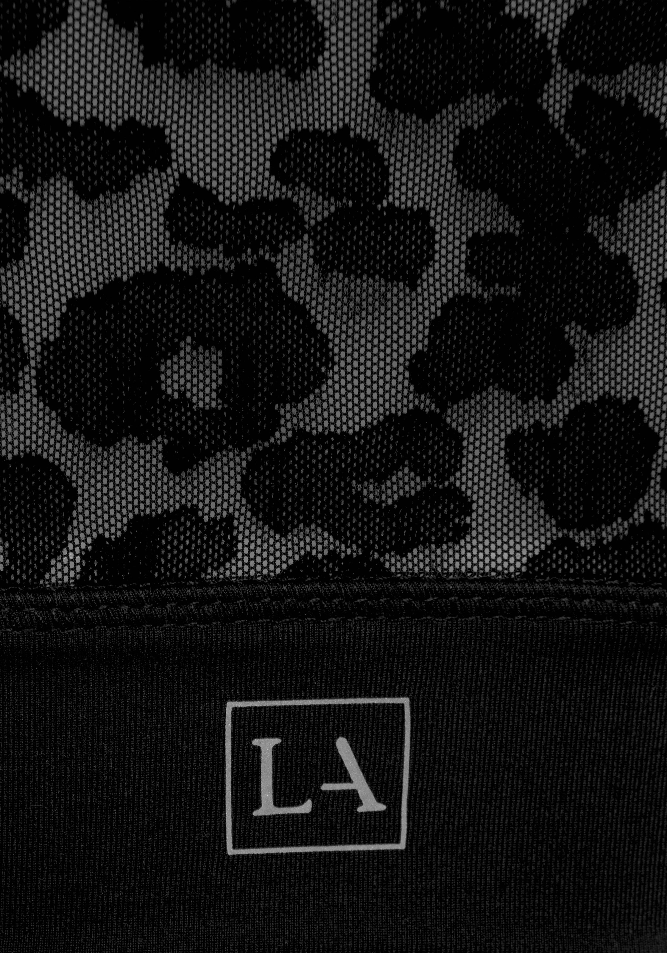 LASCANA ACTIVE Funktionsshirt, mit Mesh-Einsatz und Leo Muster