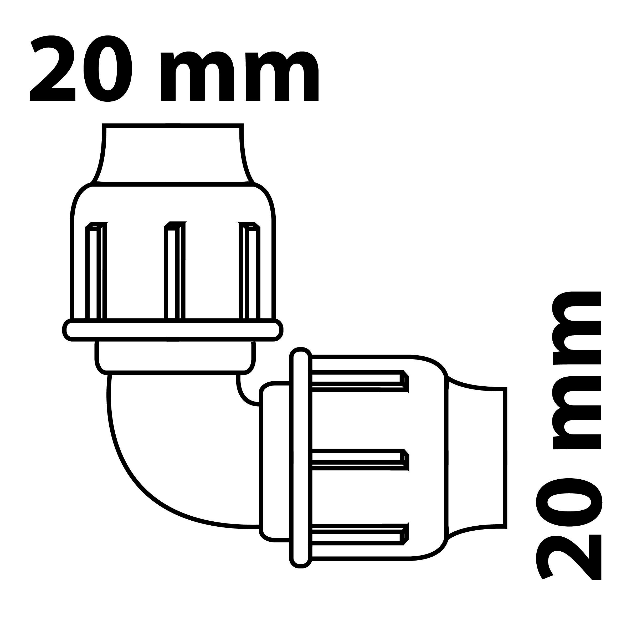 Kirchhoff Winkelstück, für HDPE Rohr, 20 mm
