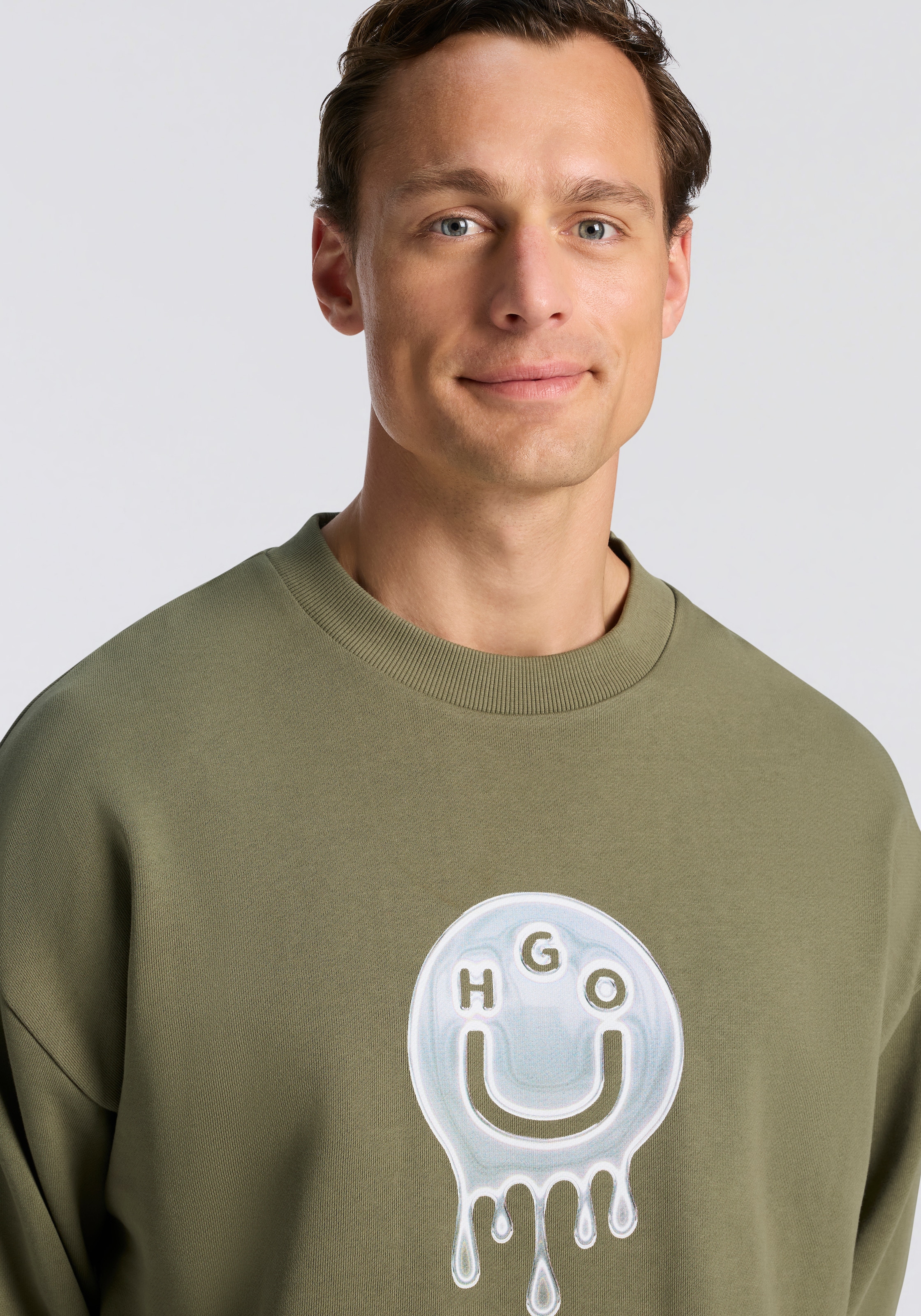 HUGO Blue Sweatshirt »Newirex« Rundhalsausschnitt, regular fit, Logodruck