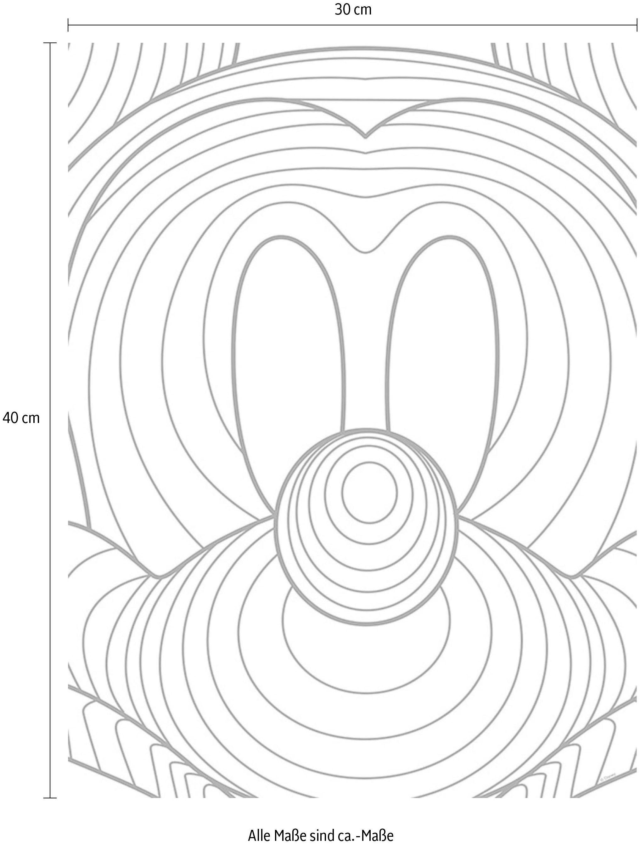 Komar Bild »Mickey Mouse Lines« Disney 1 Stk. tlg. Wandbild zur Dekoration im Kinderzimmer - ohne Rahmen