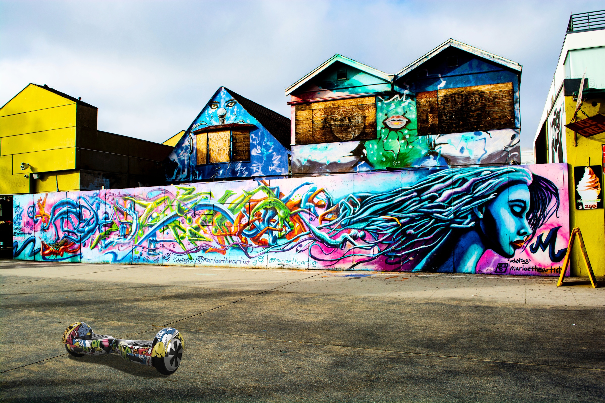 be cool Balance Scooter »6,5“ Graffiti inkl. Rucksack und Sound-Dot«, 12 km/h, 10 km