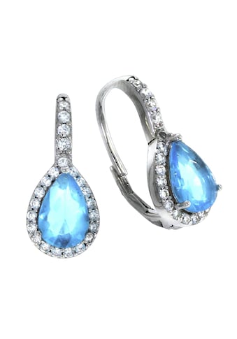 Vivance Paar Ohrhänger »925/- Sterling Silber rhodiniert«, Glasstein blau + 23... kaufen