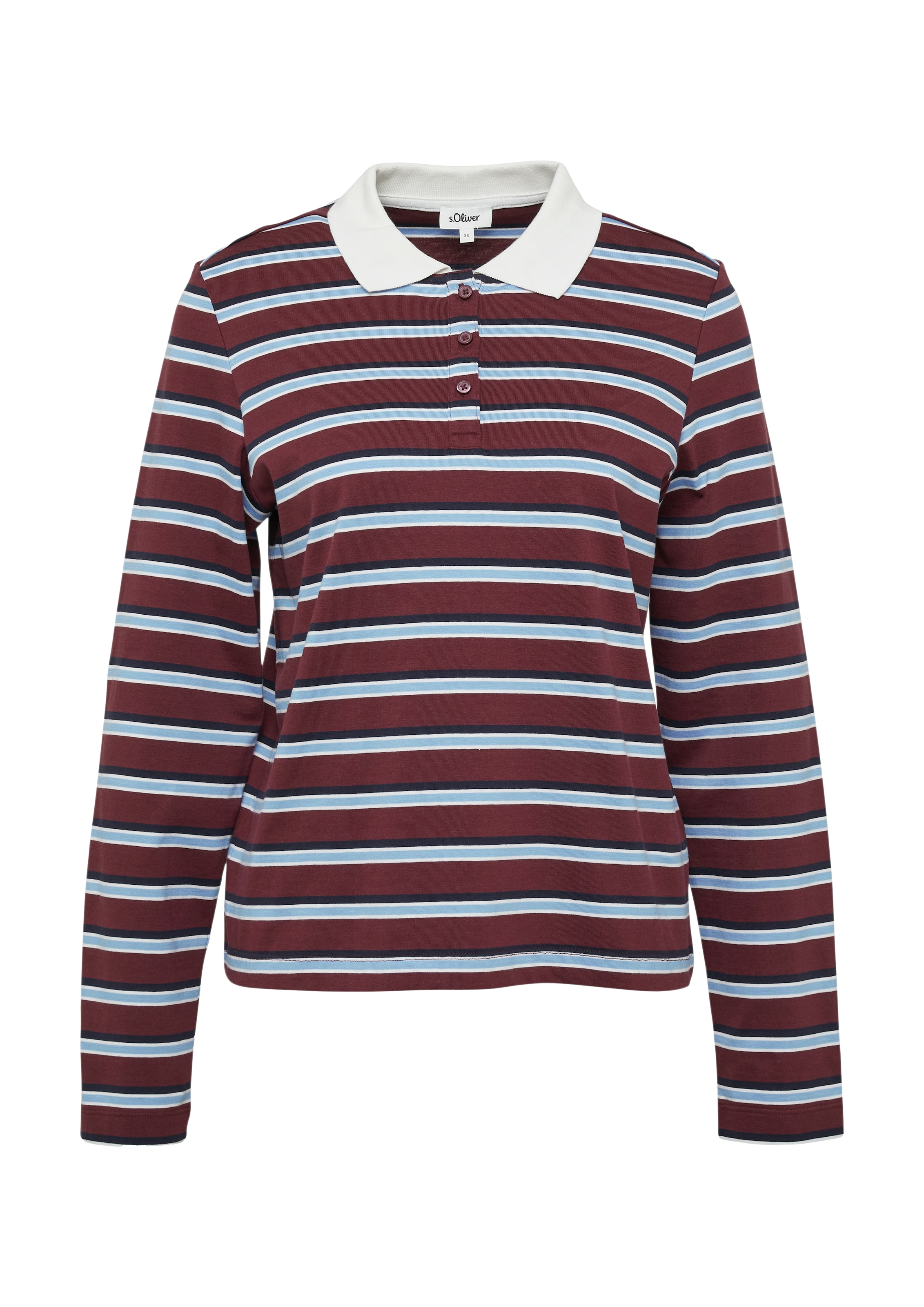 s.Oliver Poloshirt Langarm, mit Streifen