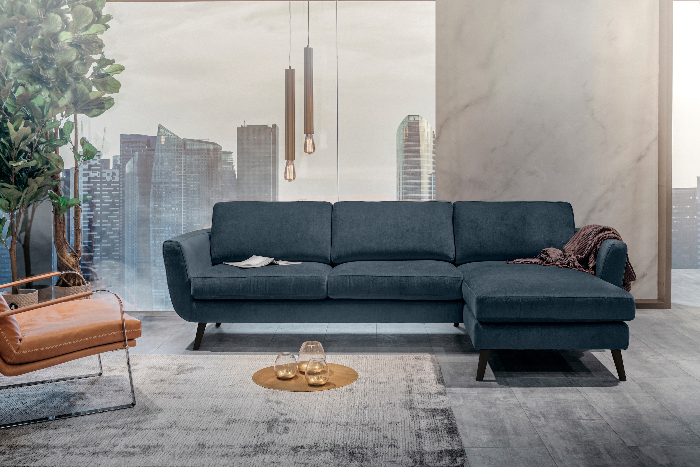 furninova Ecksofa »Smile mit tollem Sitzkomfort, elegant und bequem, L-Form«, im skandinavischen Design, hoher Fuß