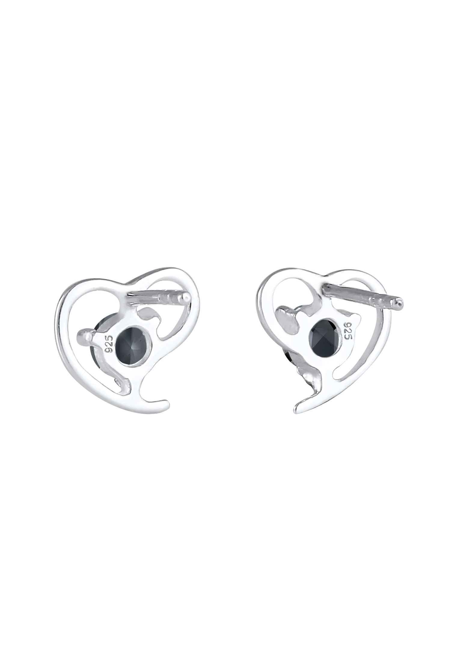 Elli Paar Ohrstecker »Ohrringe Stecker Herz Liebe Zirkonia Basic 925 Silber«