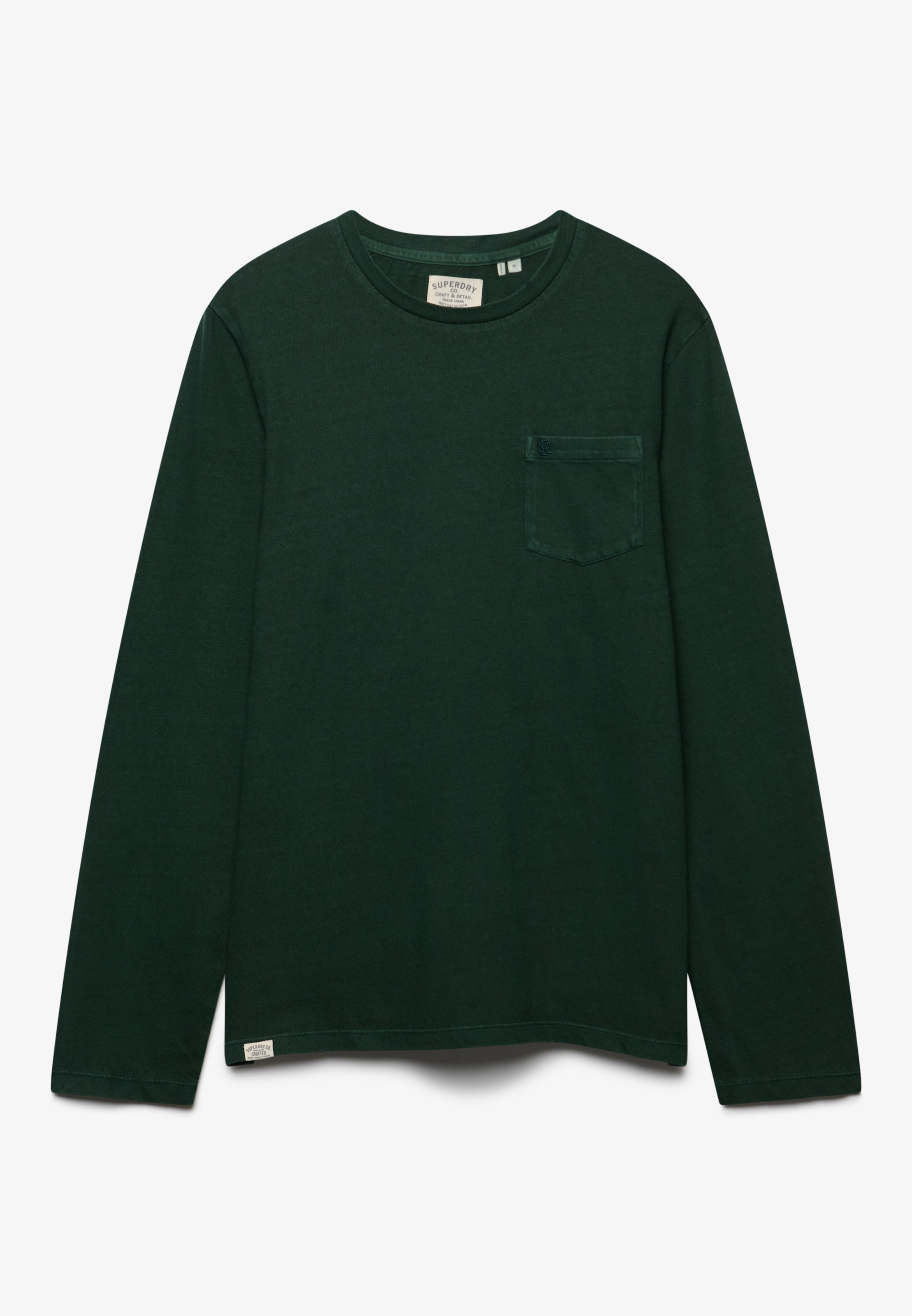 Superdry Langarmshirt »COTTON LINEN L/S POCKET TOP« aus Baumwolle und Leinen, Relaxed Fit, mit Rundhalsausschnitt