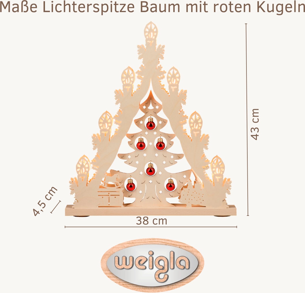 Weigla LED Lichterbogen »Weihnachtsbaum mit Kugeln, Made in Germany« 1 Stk. Lichterspitze, 7-flammig