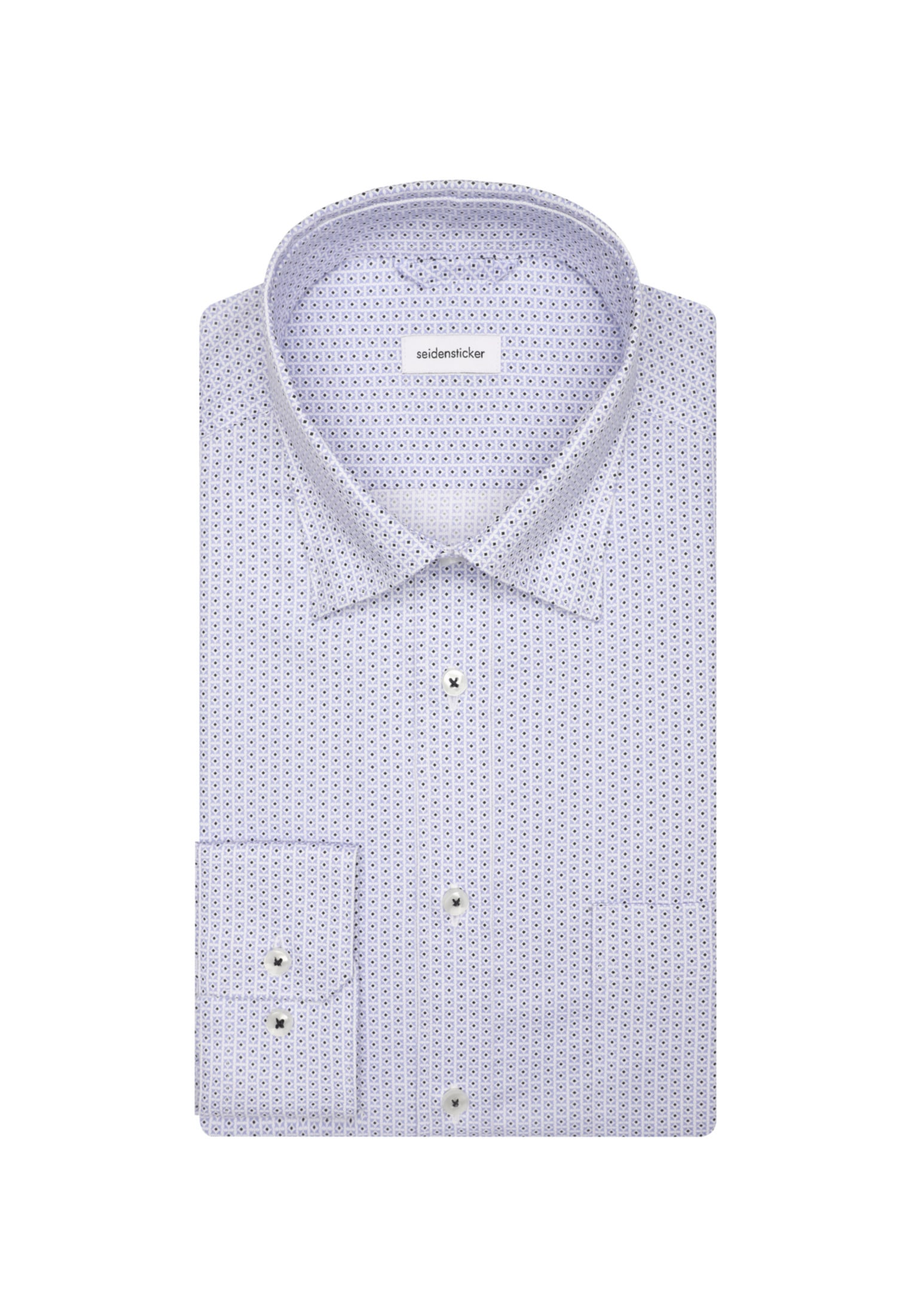 seidensticker Businesshemd »Regular«, Regular Langarm Covered-Button-Down-Kragen Druck