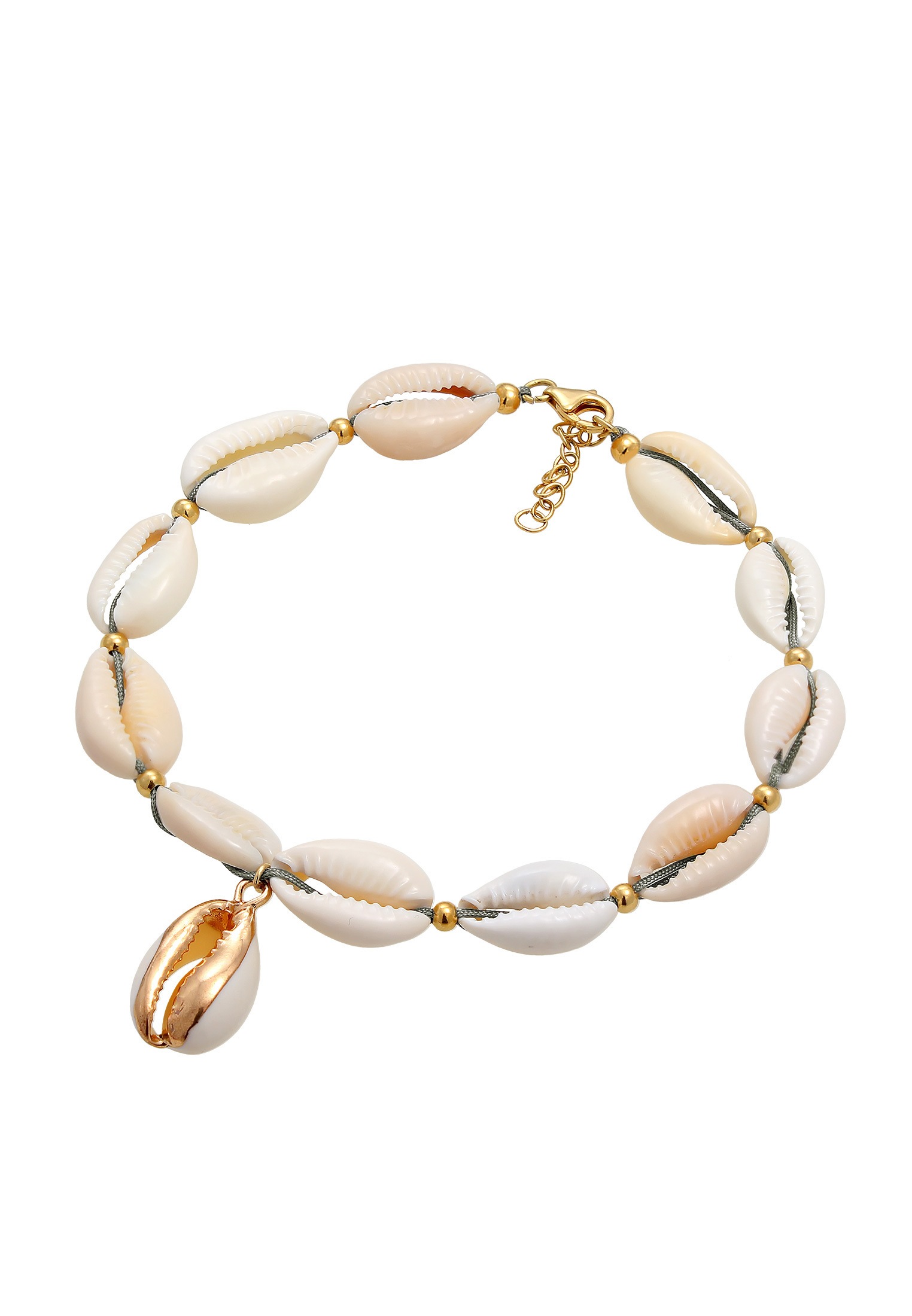 Elli Fußkette »Fußschmuck Fuskette Kauri Muschel Beach 925 Silber«